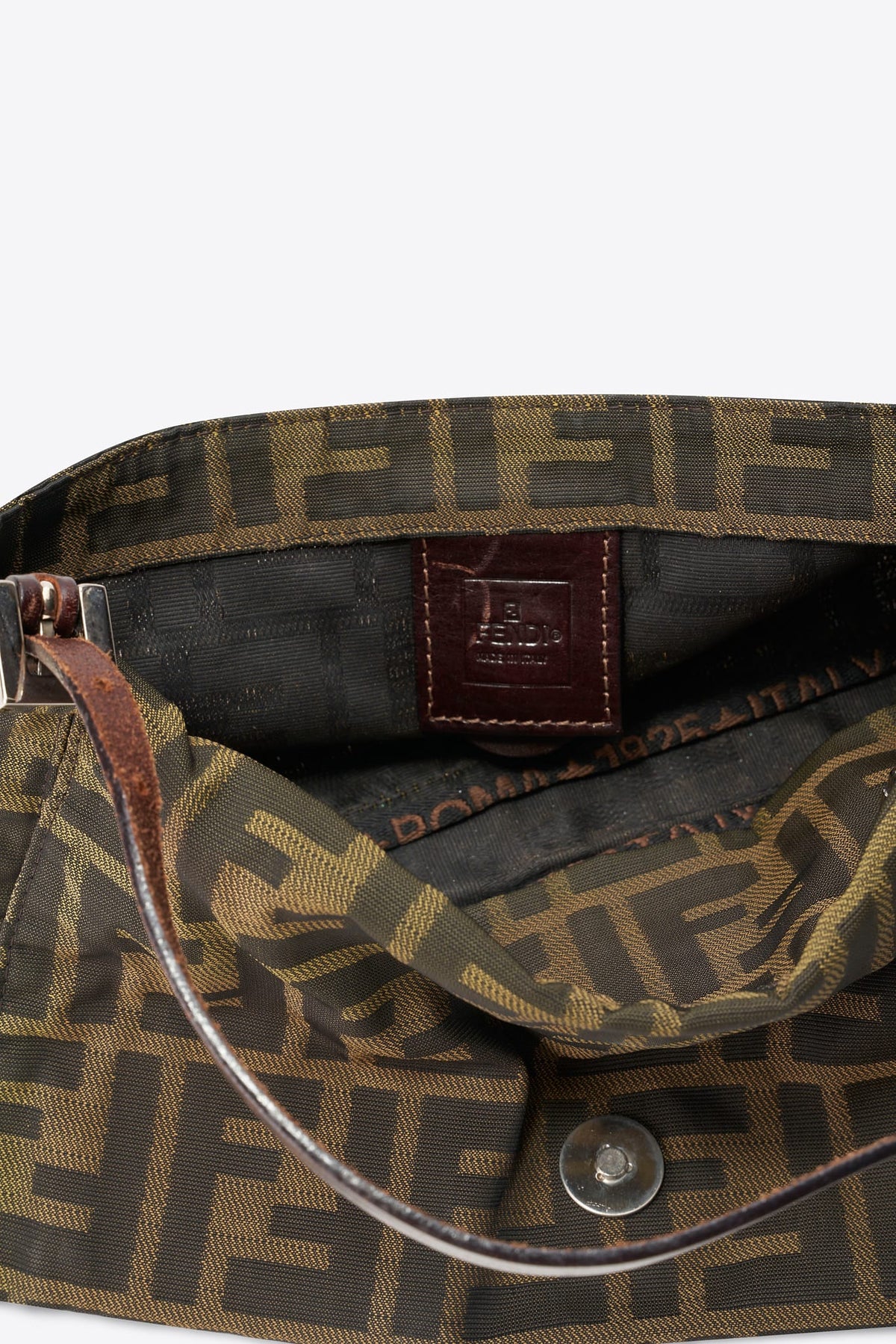 Vintage Fendi Zucca Brown Shoulder Bag