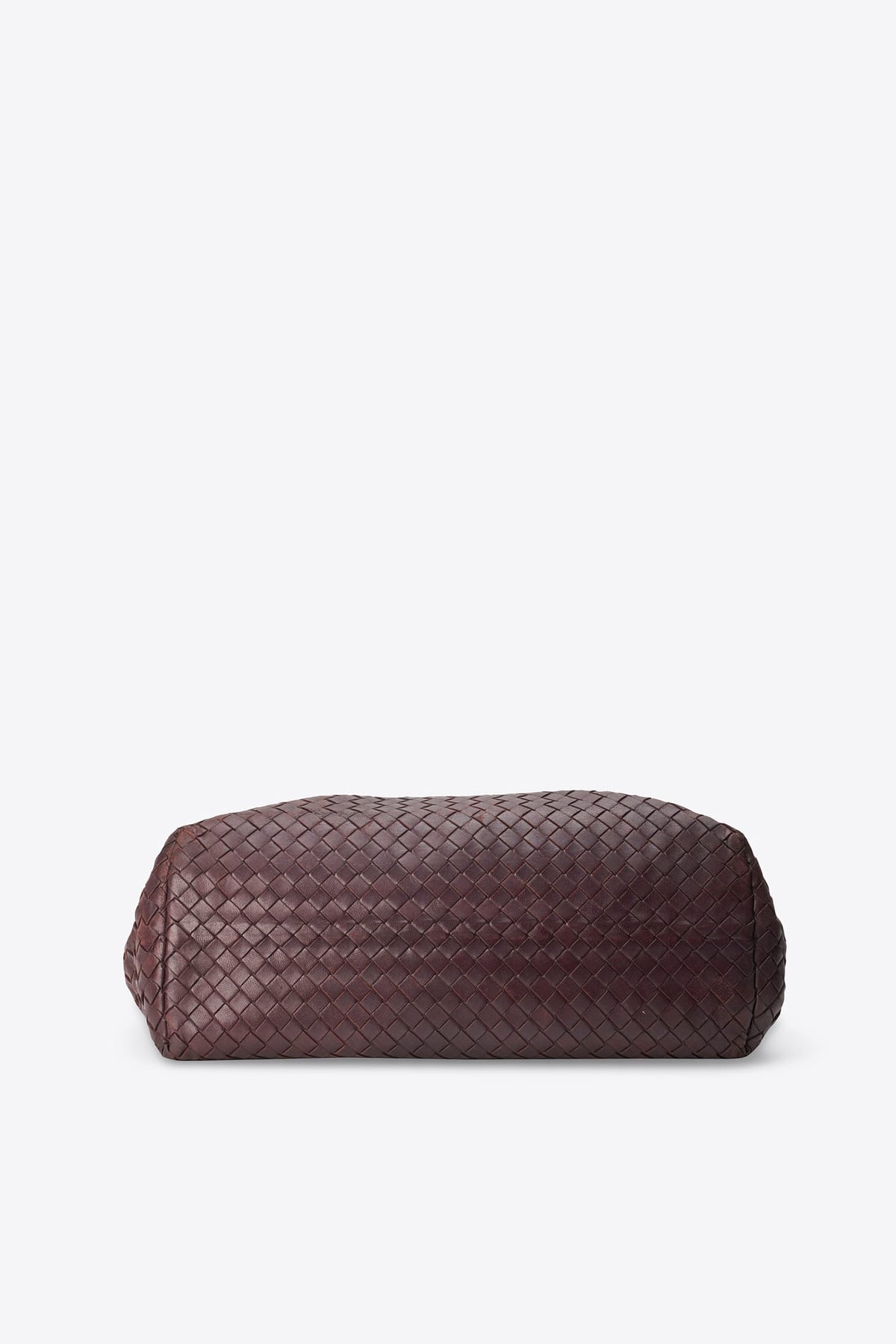 Vintage Bottega Veneta Intrecciato Burgundy Leather Shoulder Bag