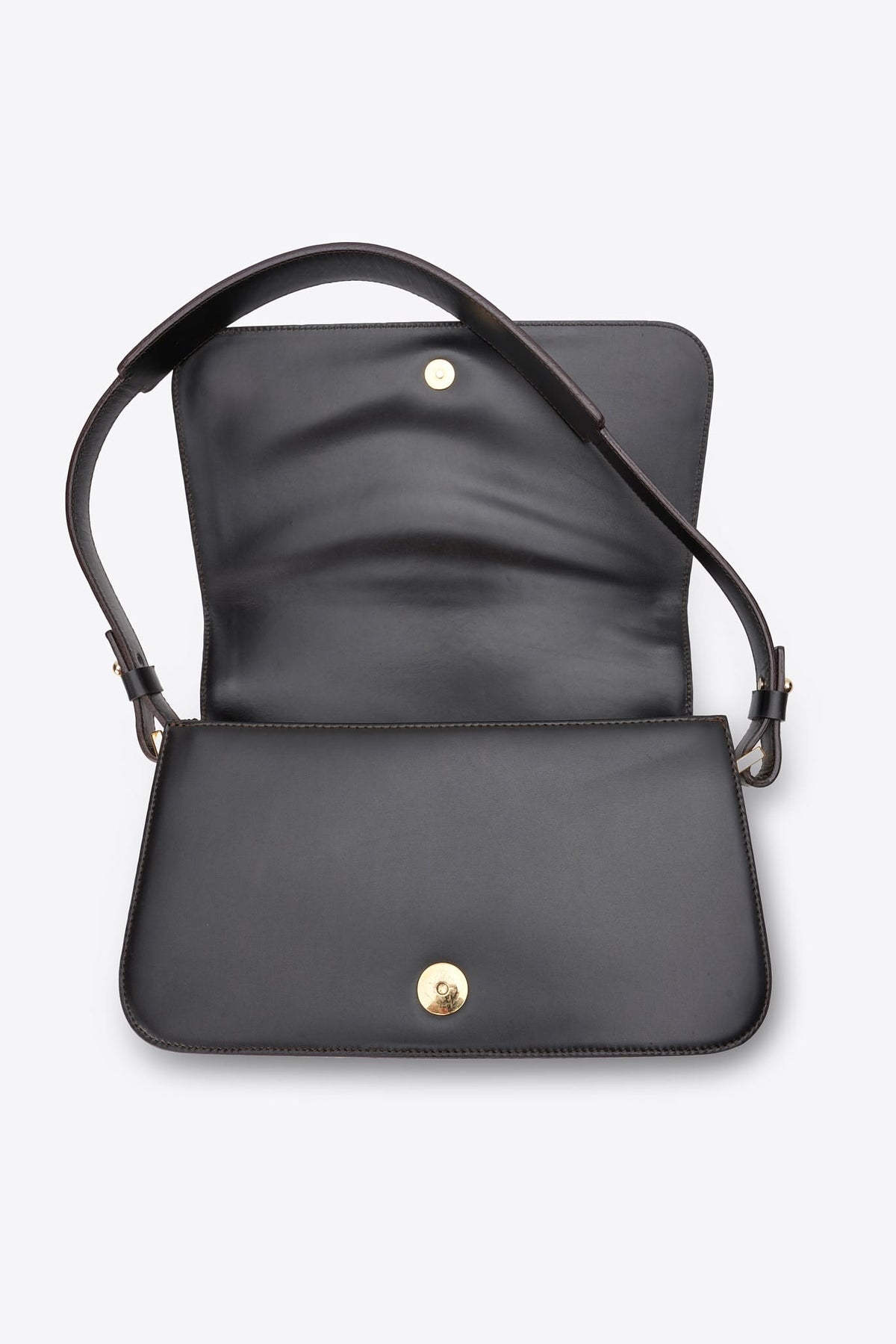 Vintage Celine Triomphe Dark Brown Leather Shoulder Bag
