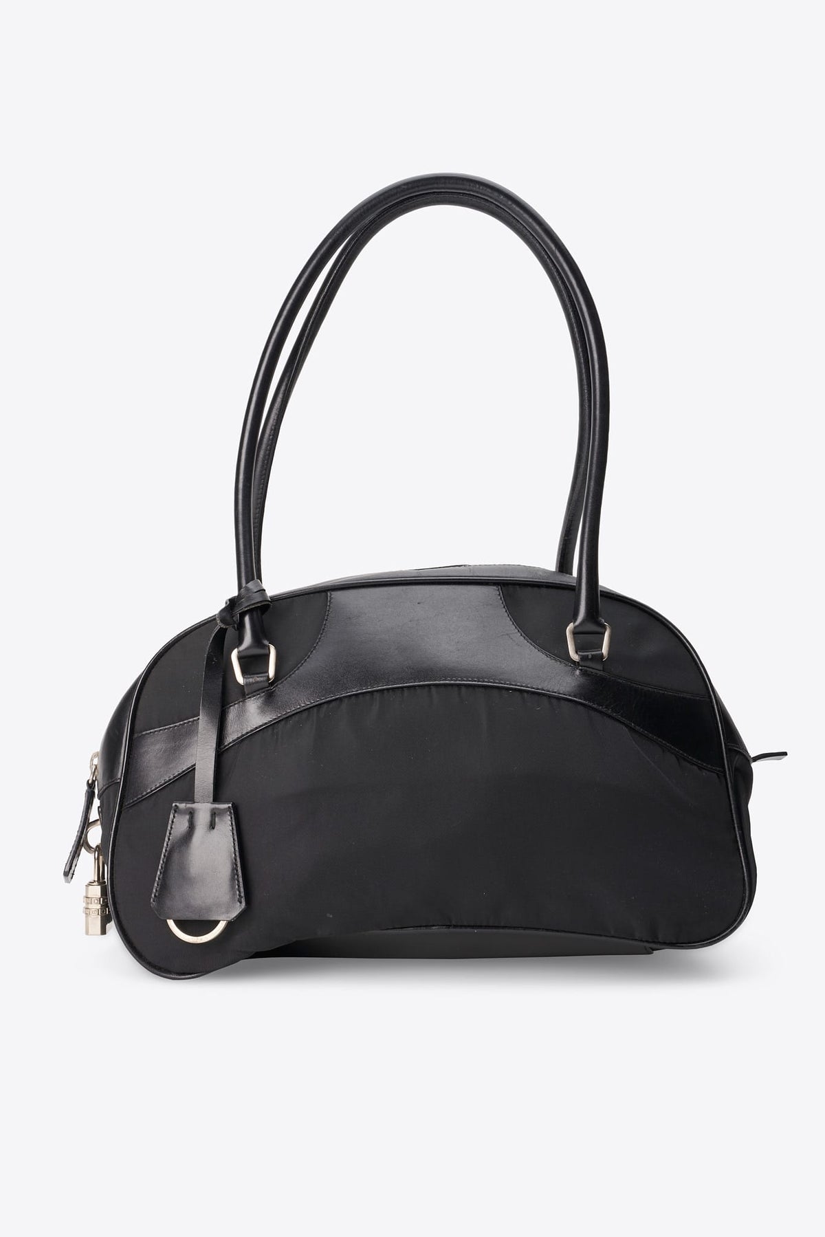 Vintage Prada Black Nylon Bowling Bag