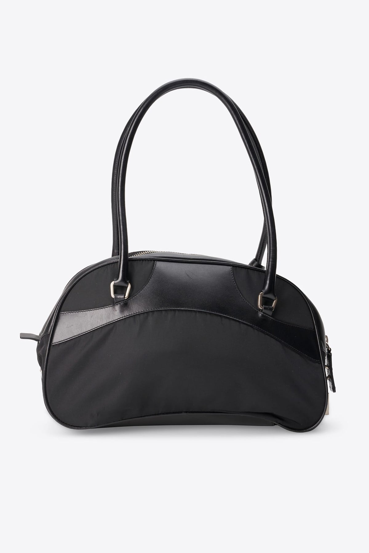Vintage Prada Black Nylon Bowling Bag