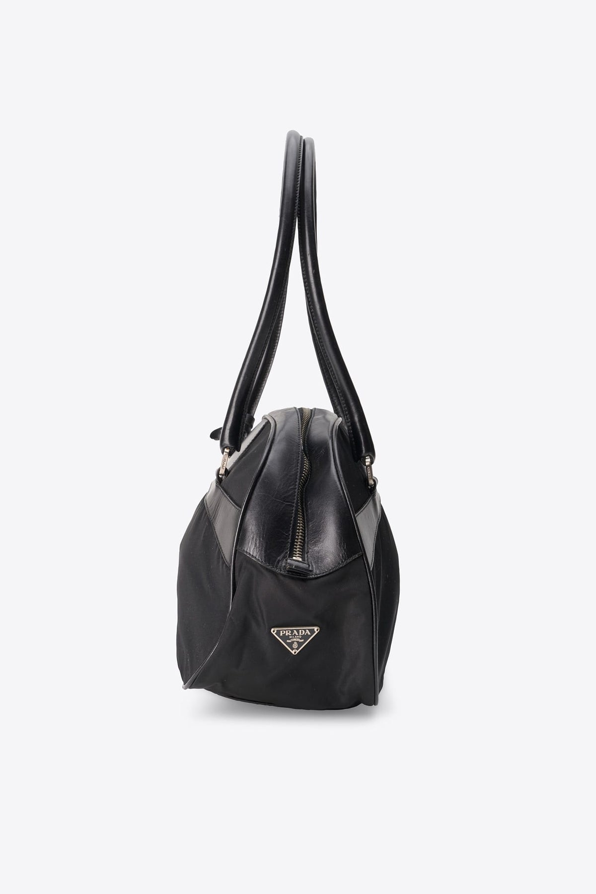 Vintage Prada Black Nylon Bowling Bag