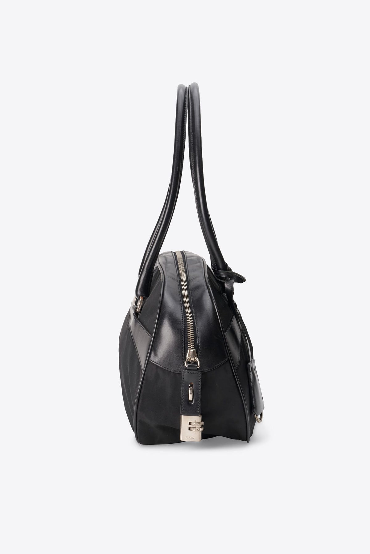 Vintage Prada Black Nylon Bowling Bag