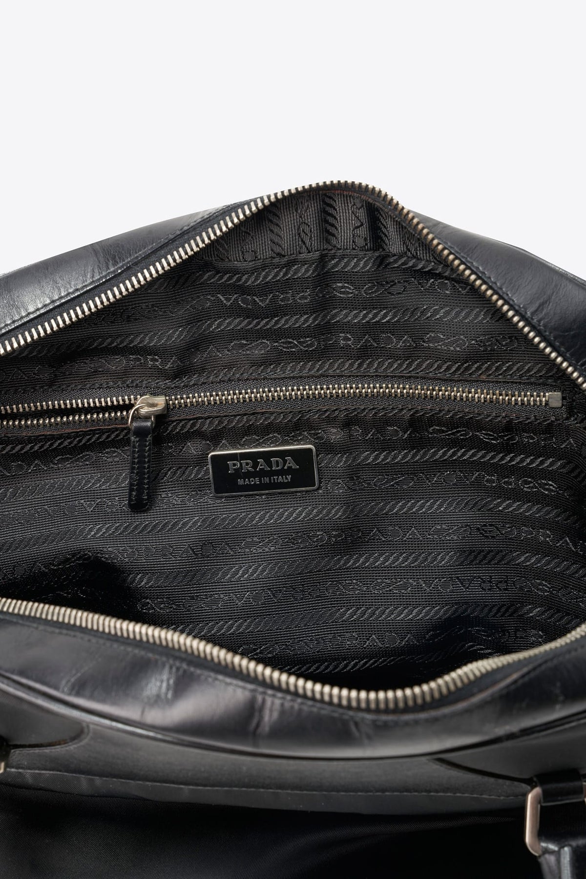 Vintage Prada Black Nylon Bowling Bag
