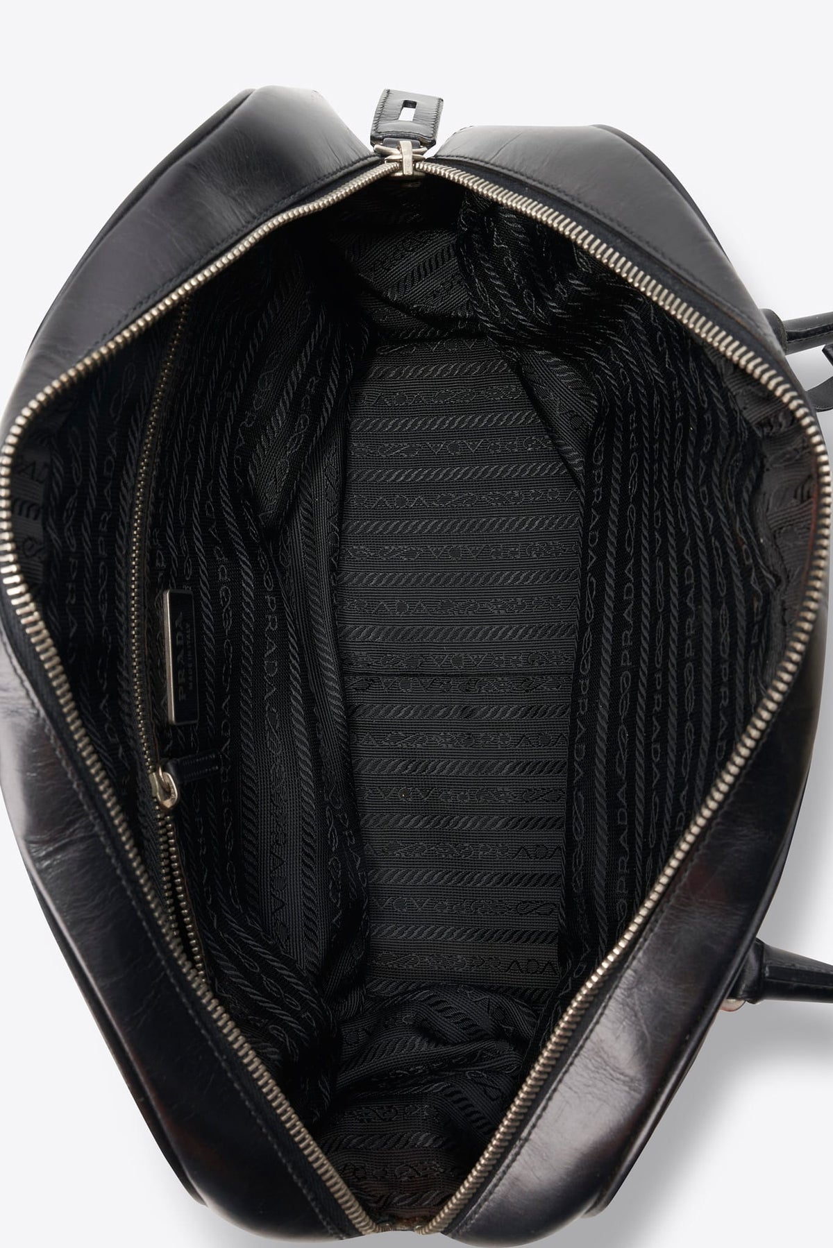 Vintage Prada Black Nylon Bowling Bag