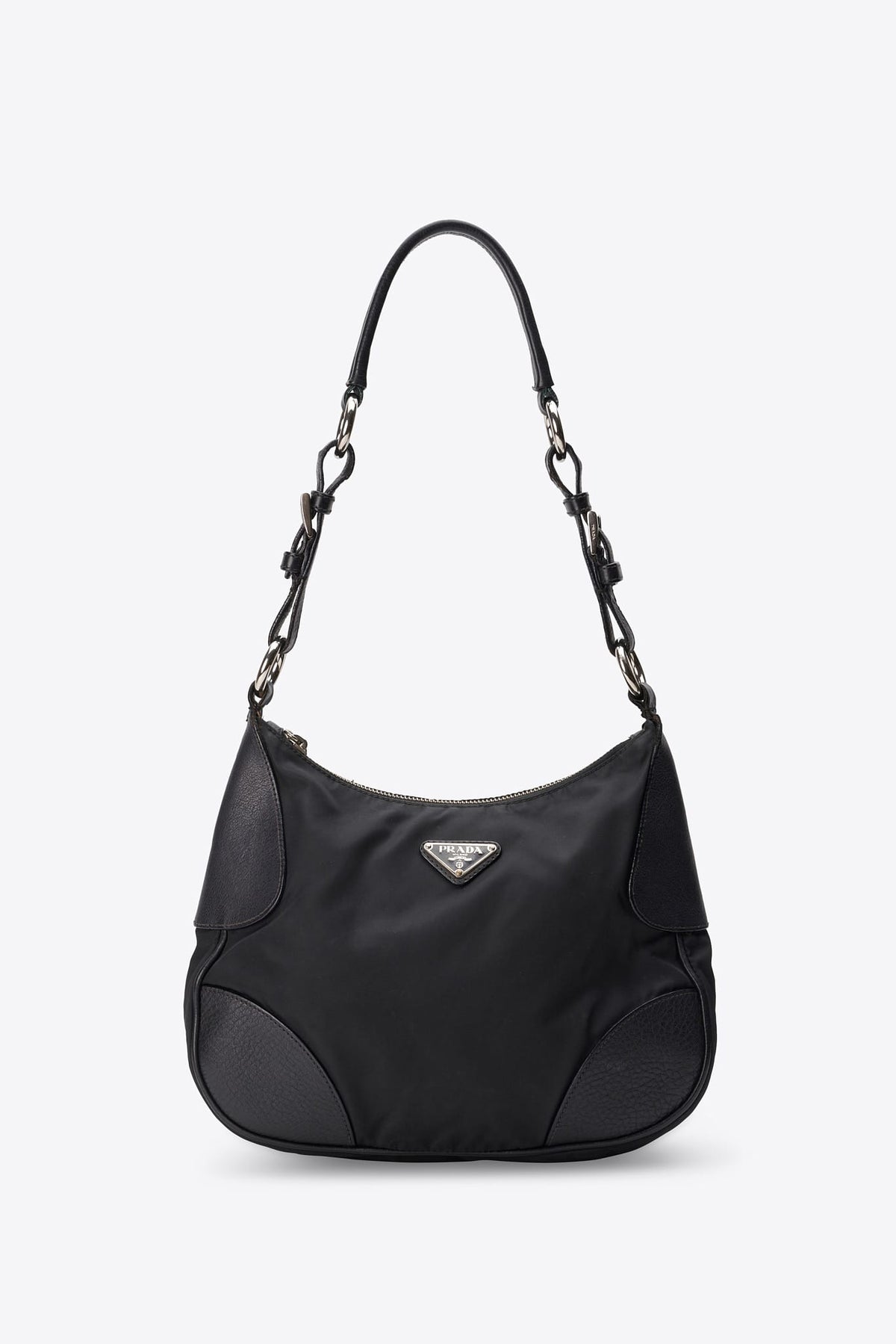 Vintage Prada Black Nylon Shoulder Bag
