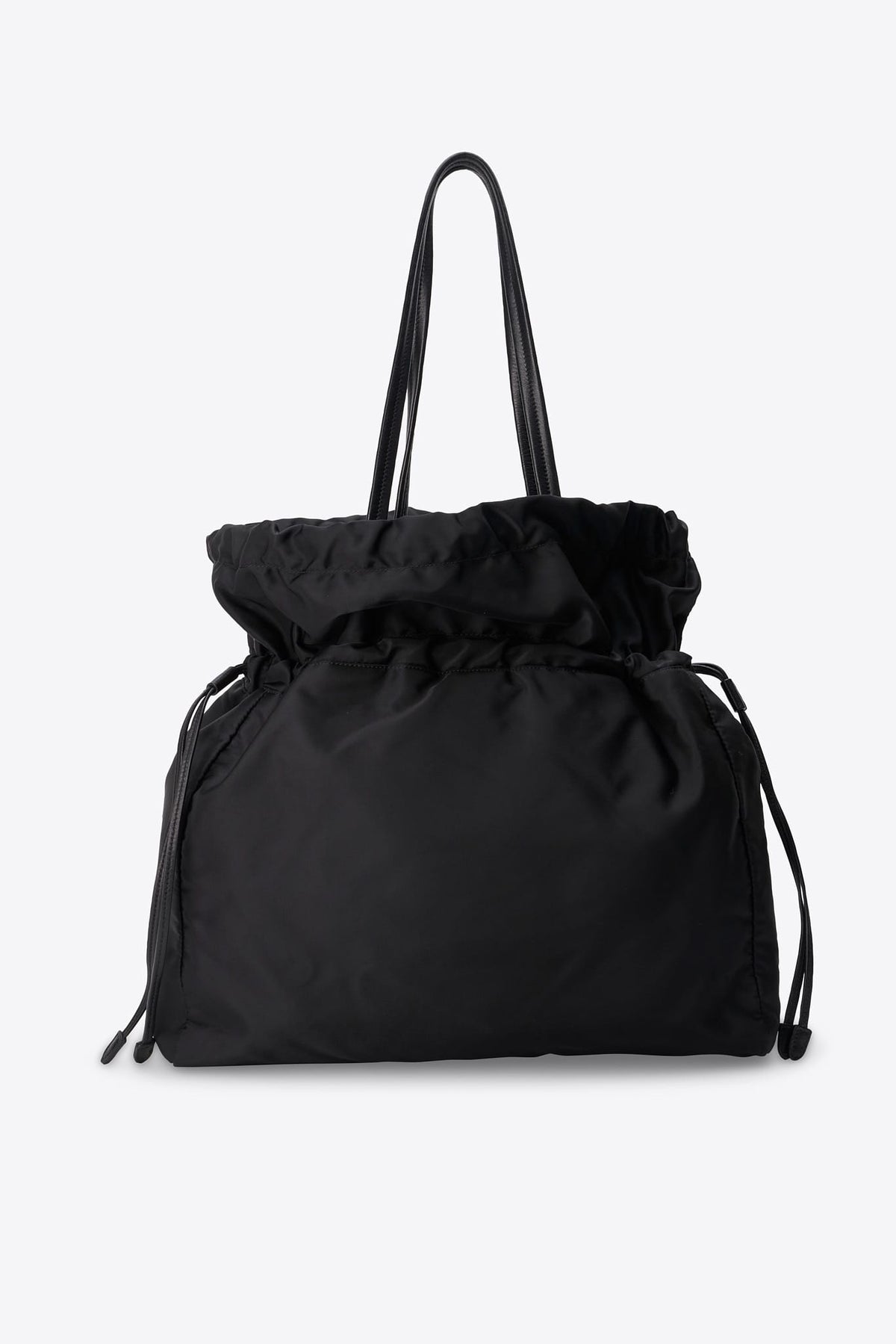 Vintage Prada Black Nylon Ruffle Drawstring Shoulder Bag