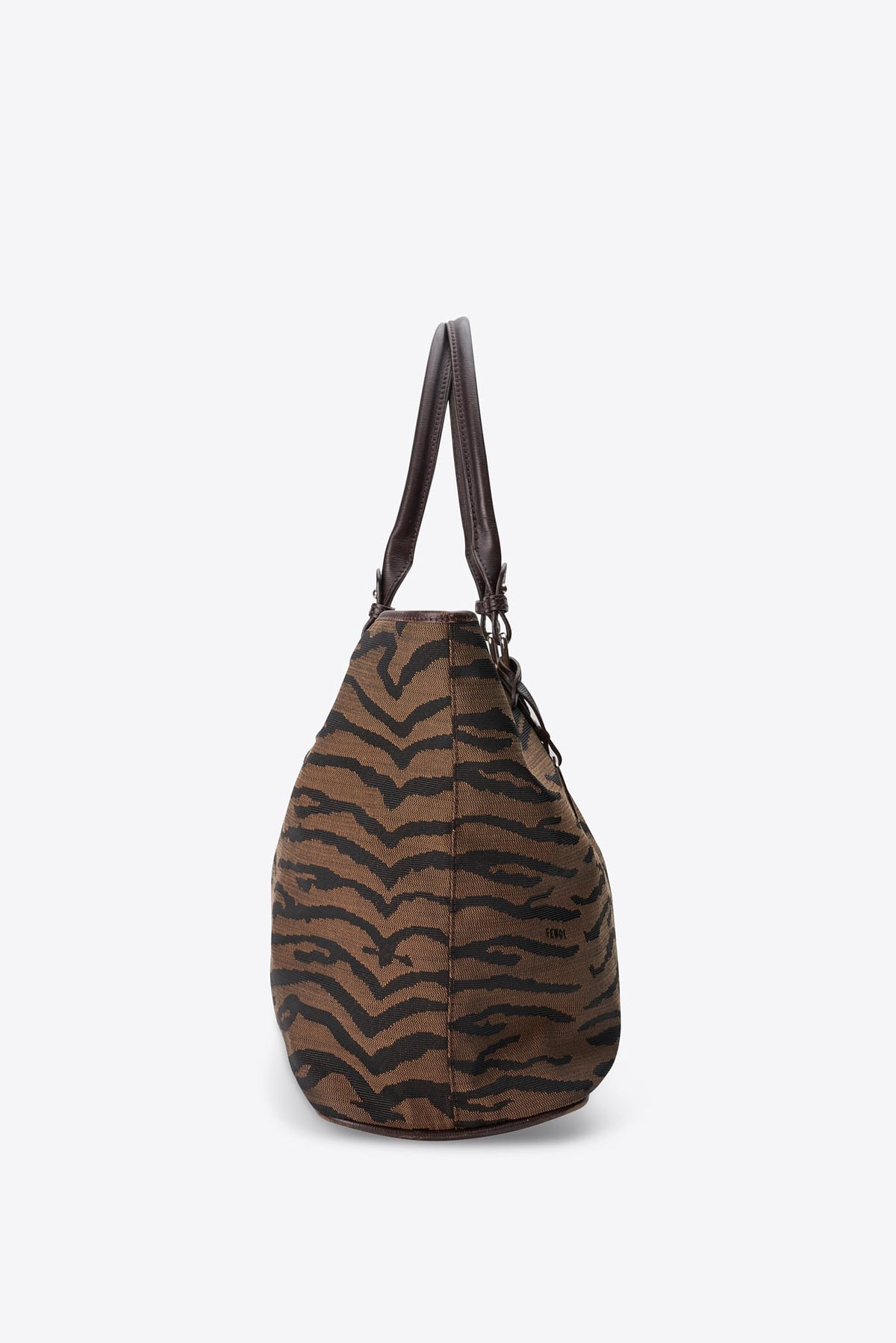 Vintage Fendi Tiger Print Canvas Tote Bag