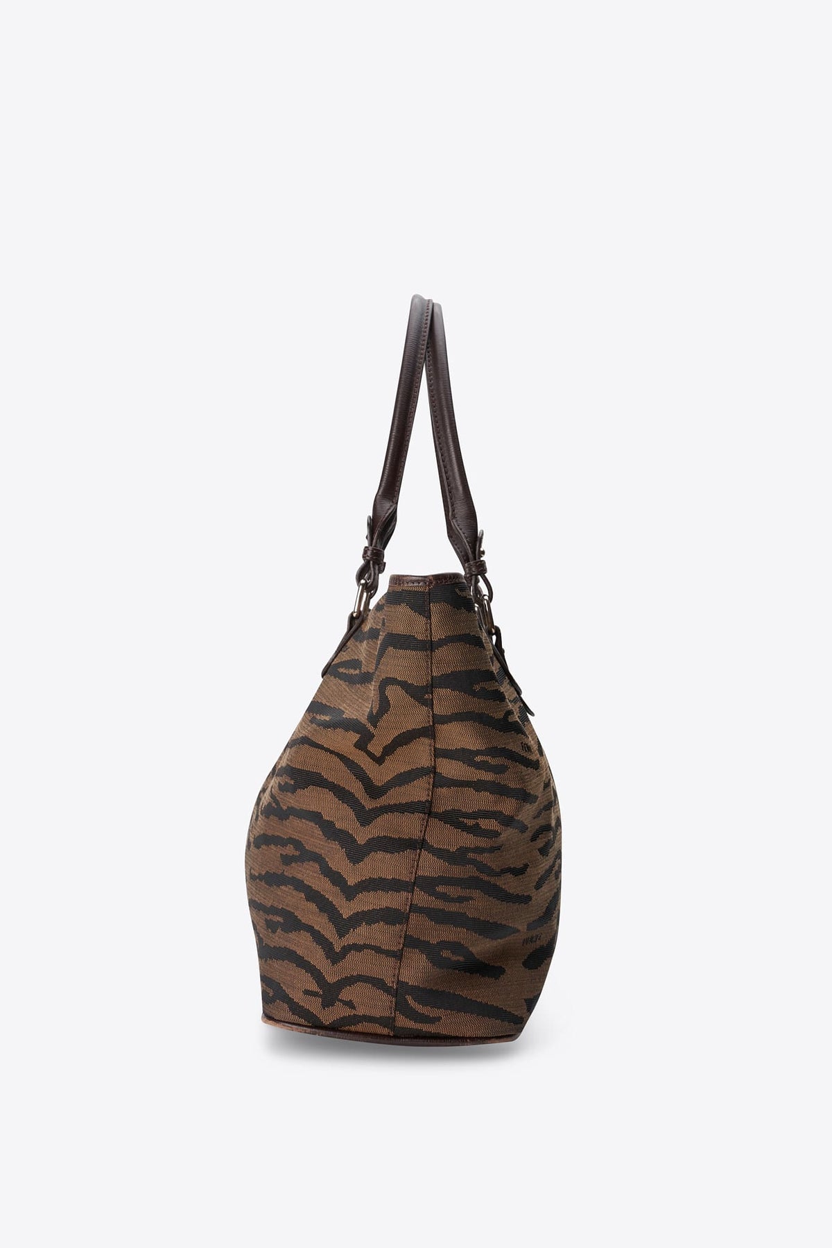 Vintage Fendi Tiger Print Canvas Tote Bag