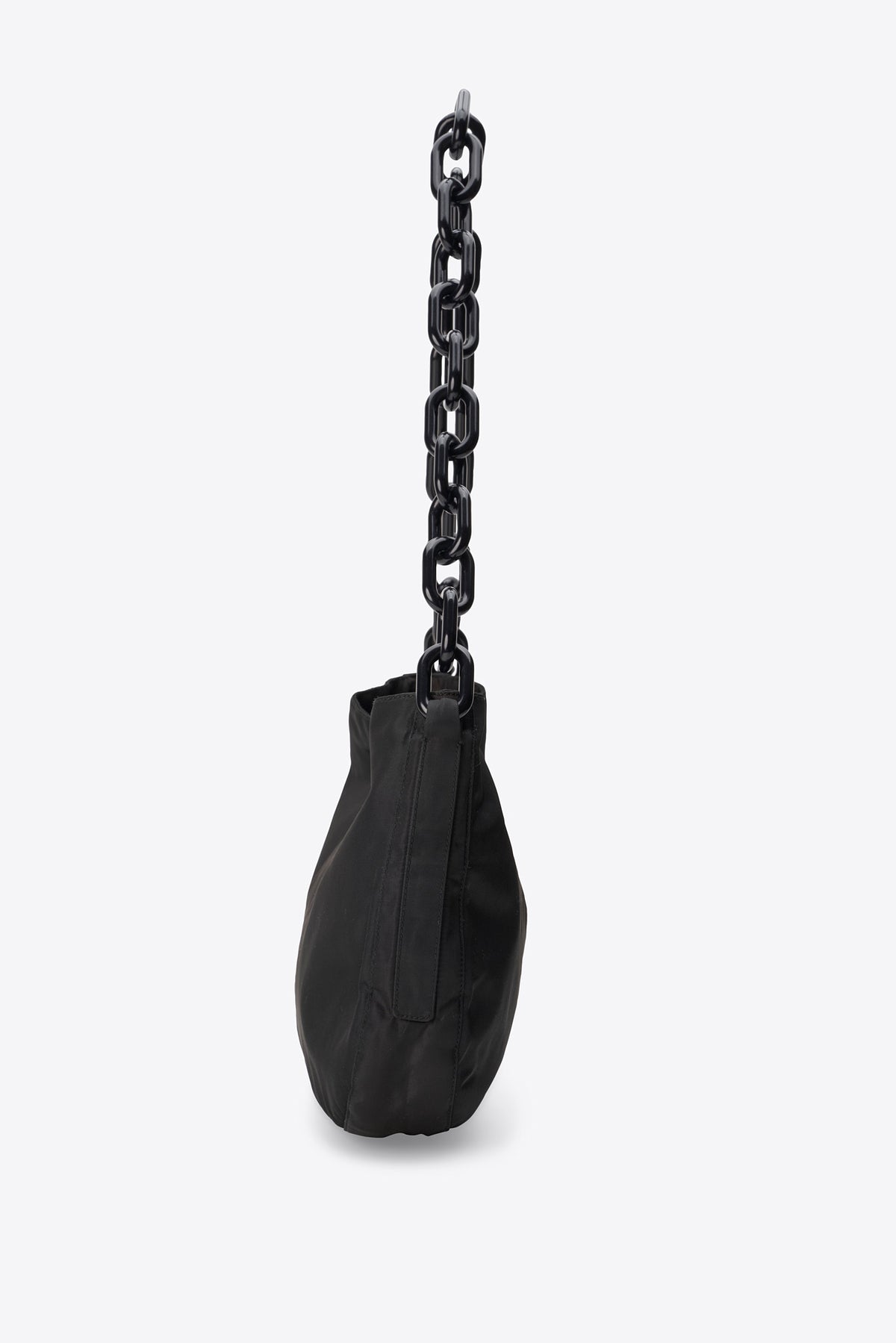 Vintage Prada Black Nylon Shoulder Bag With Resin Chain