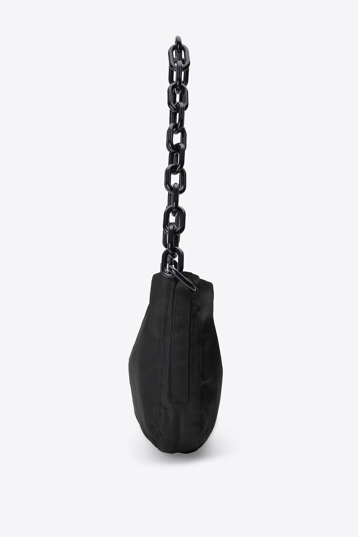 Vintage Prada Black Nylon Shoulder Bag With Resin Chain