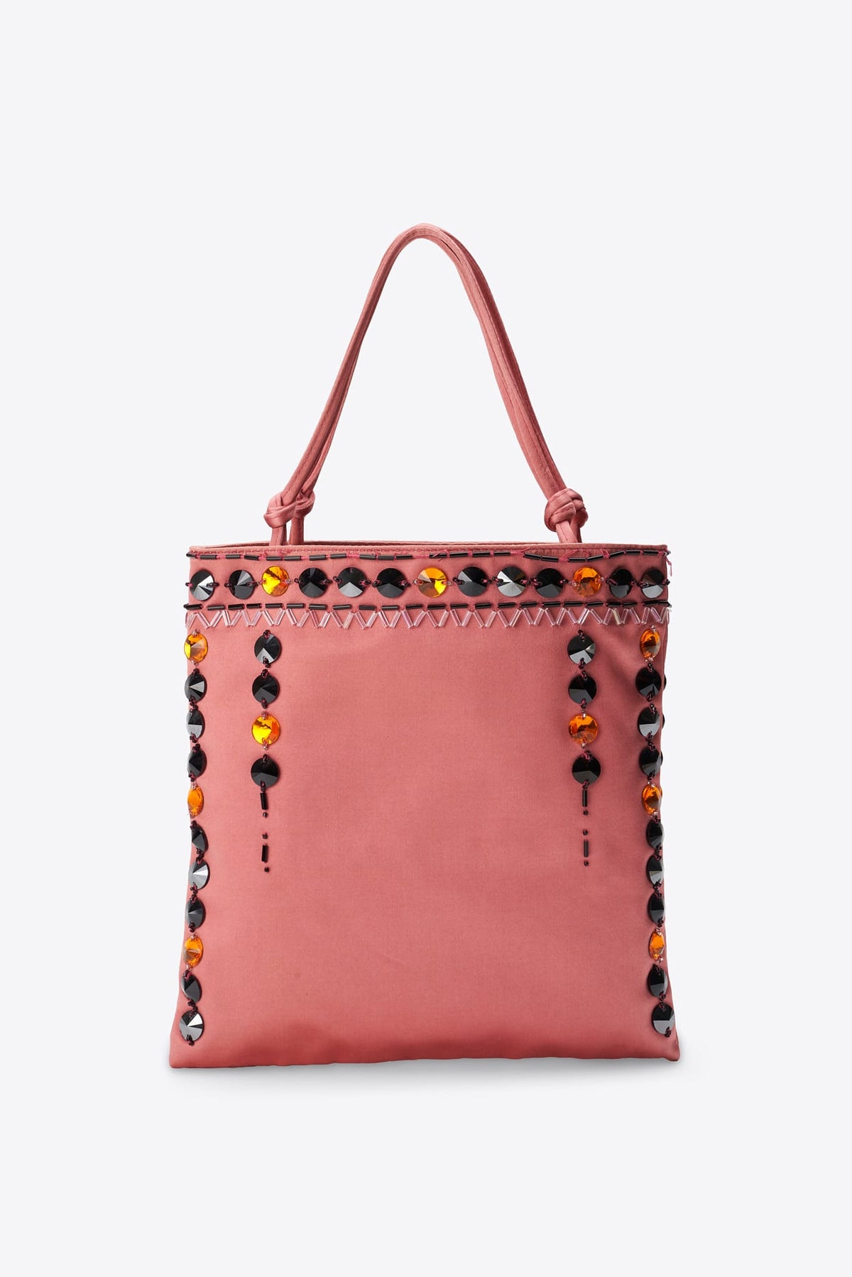 Vintage Prada Pink Satin Crystal Embellished Mini Tote Bag