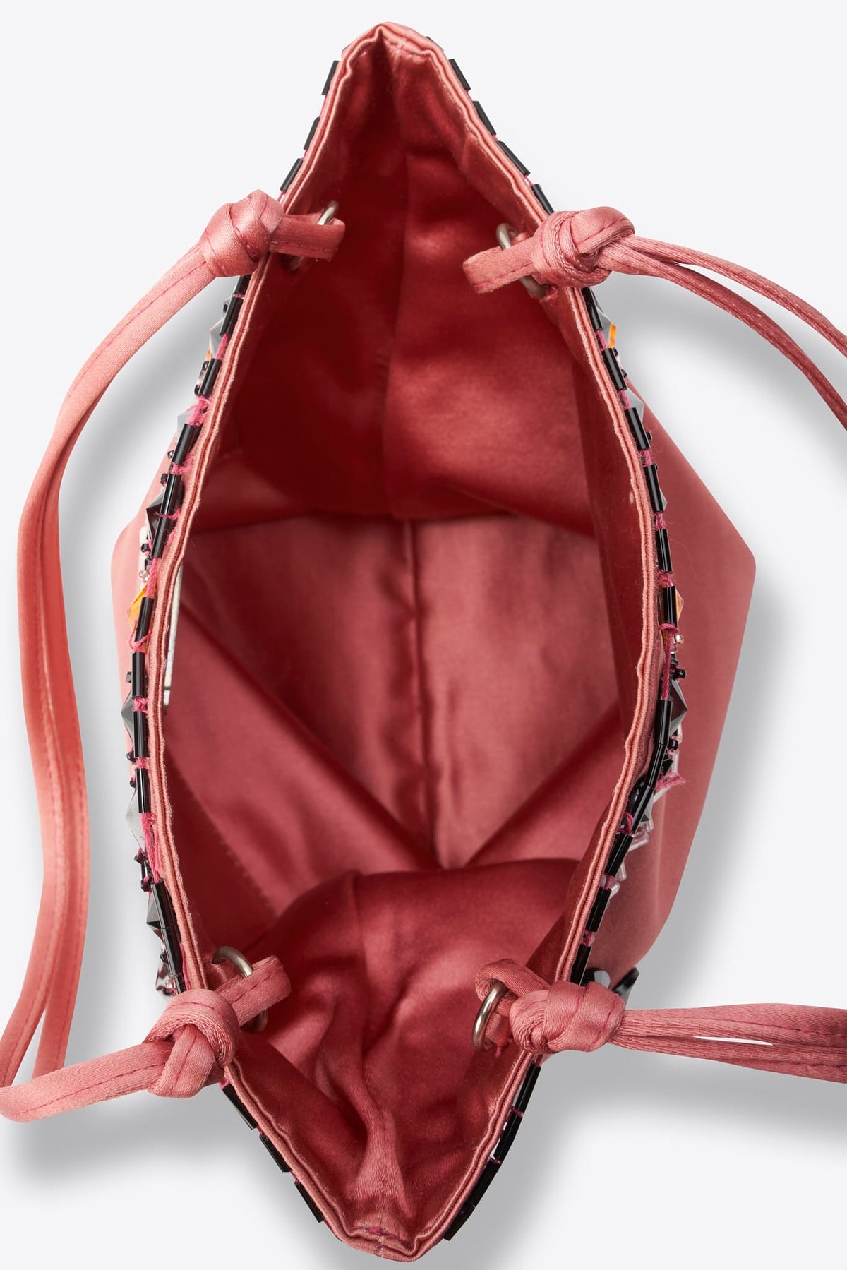 Vintage Prada Pink Satin Crystal Embellished Mini Tote Bag