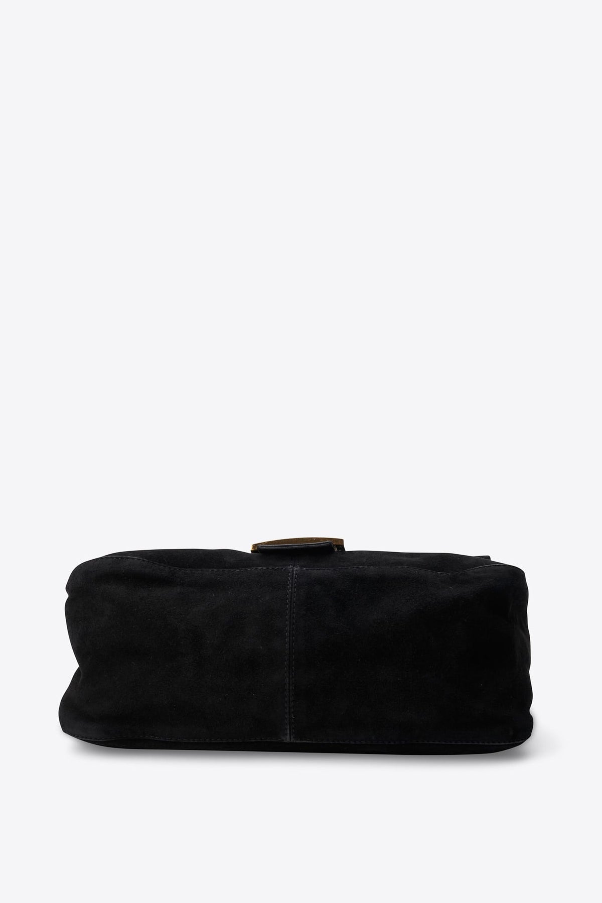 Vintage Fendi Black Suede Mamma Baguette Bag with Red Glitter FF Clasp