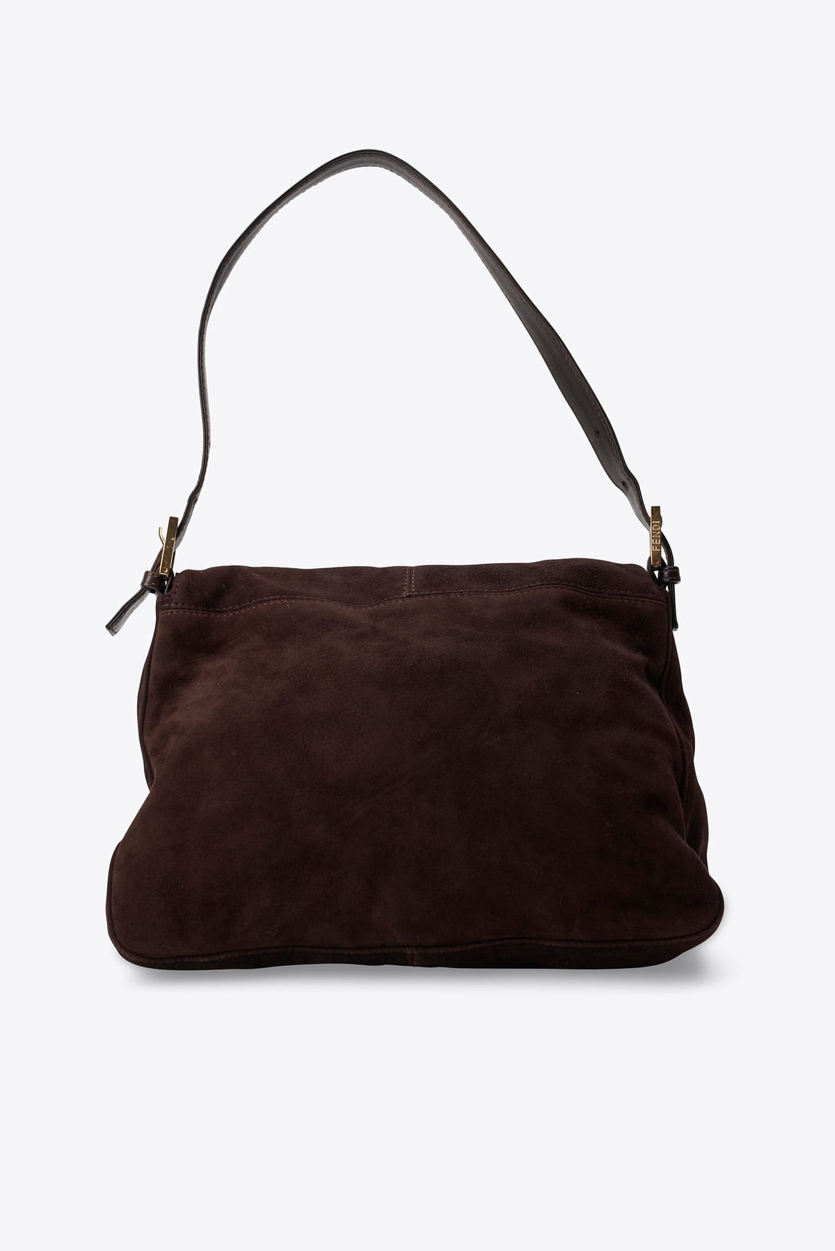 Vintage Fendi Brown Suede Mamma Baguette Bag
