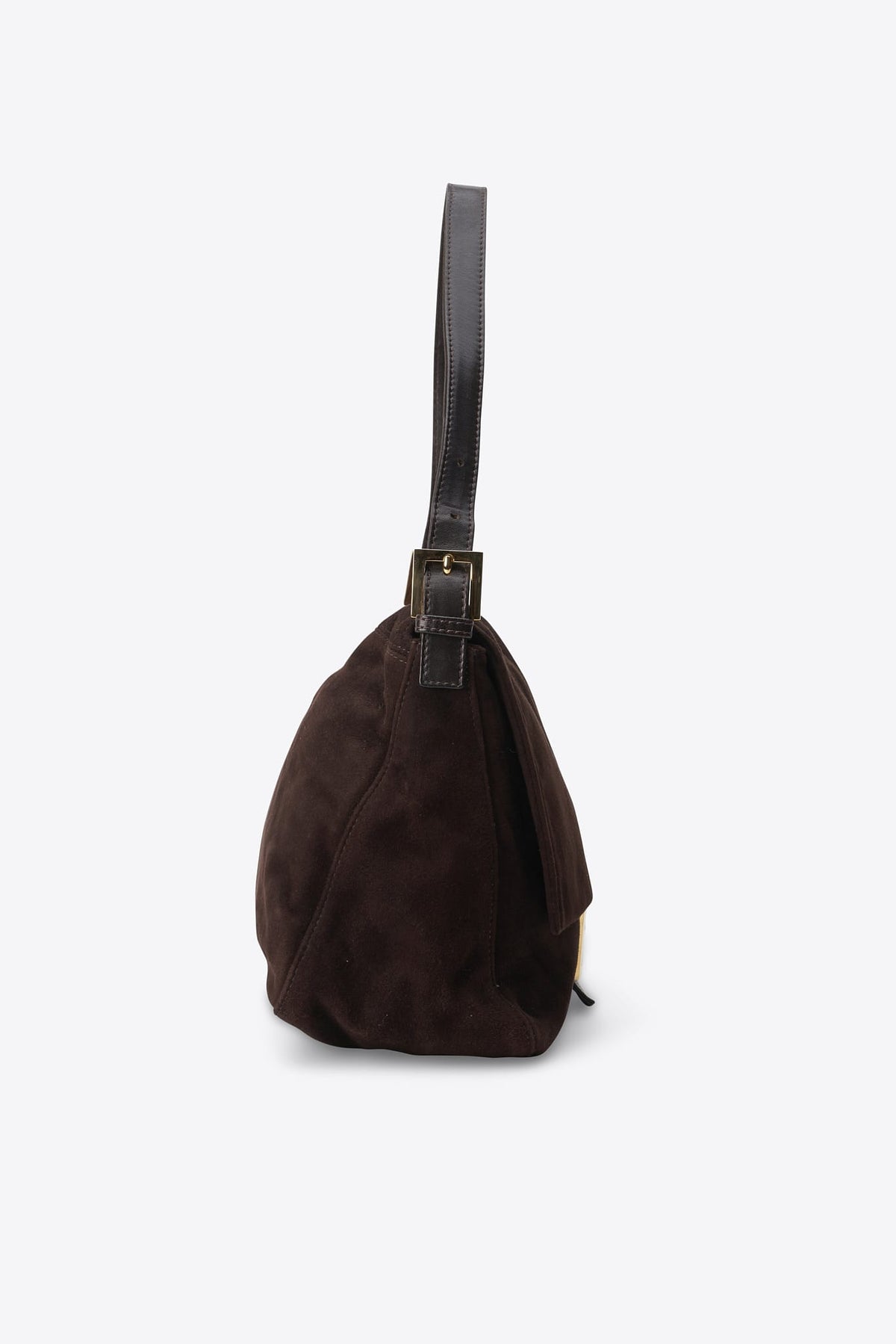 Vintage Fendi Brown Suede Mamma Baguette Bag