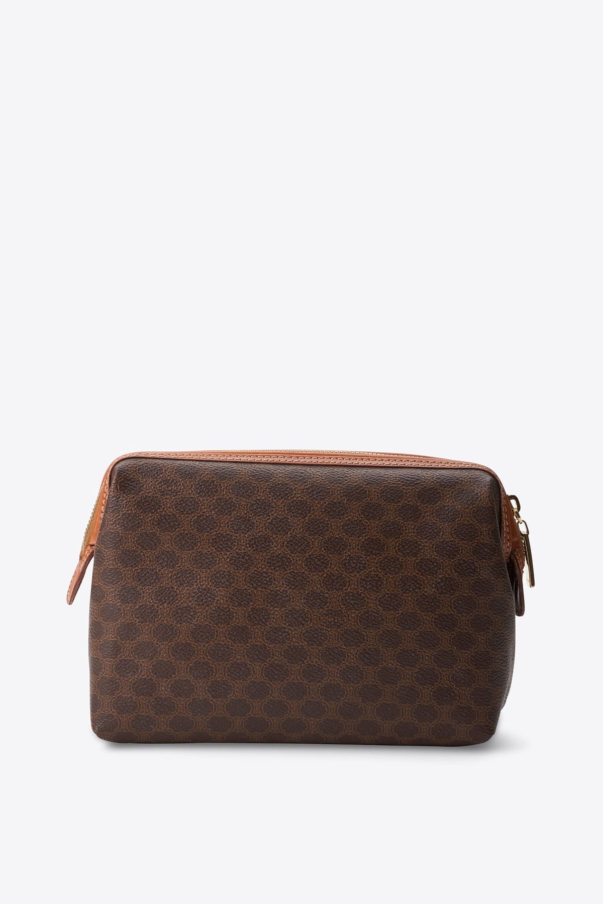Vintage Celine Brown Macadam Canvas Clutch Bag