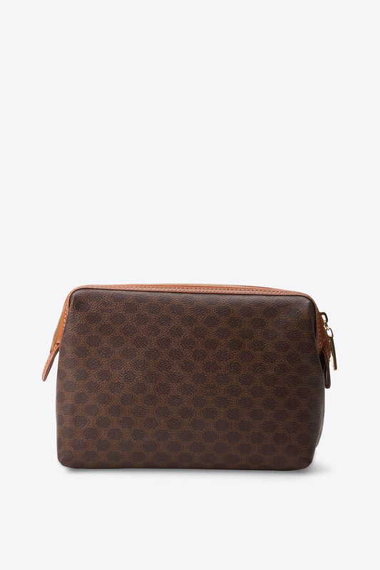 Vintage Celine Brown Macadam Canvas Clutch Bag