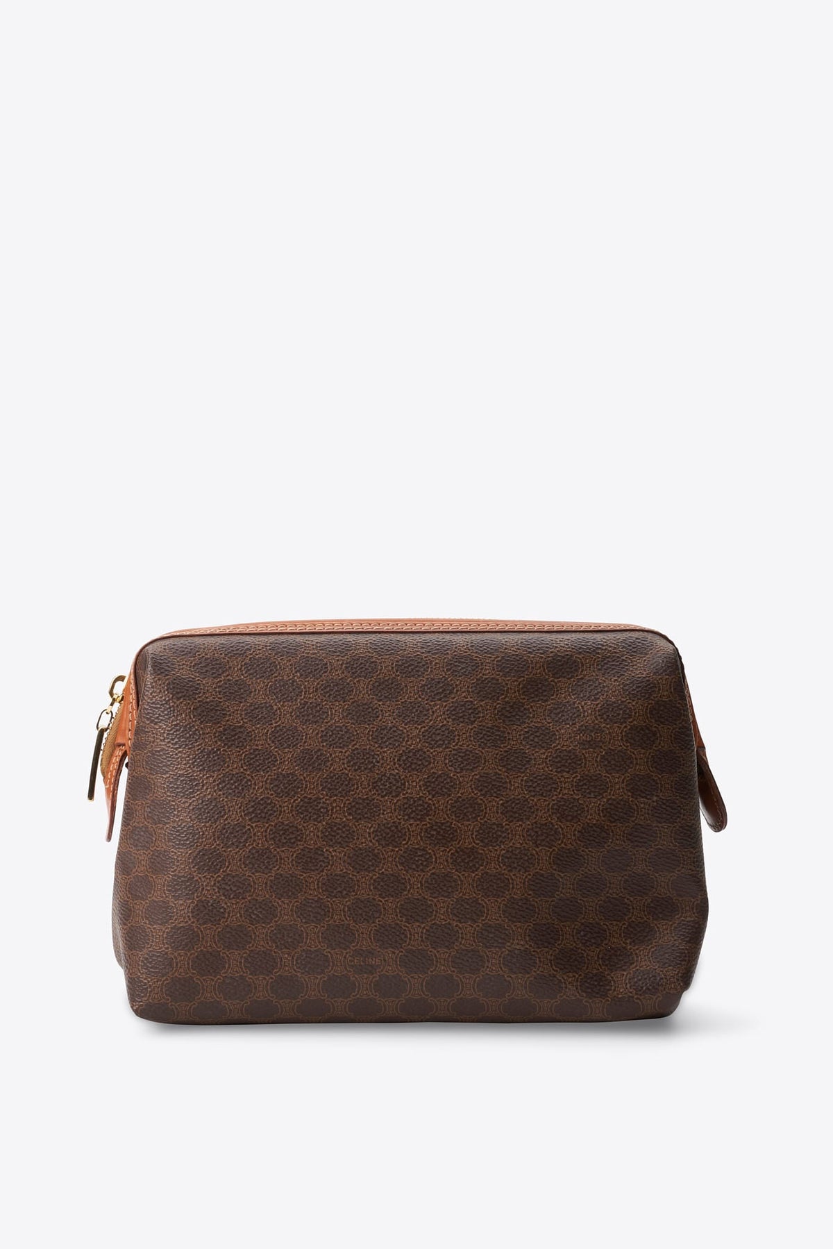 Vintage Celine Brown Macadam Canvas Clutch Bag