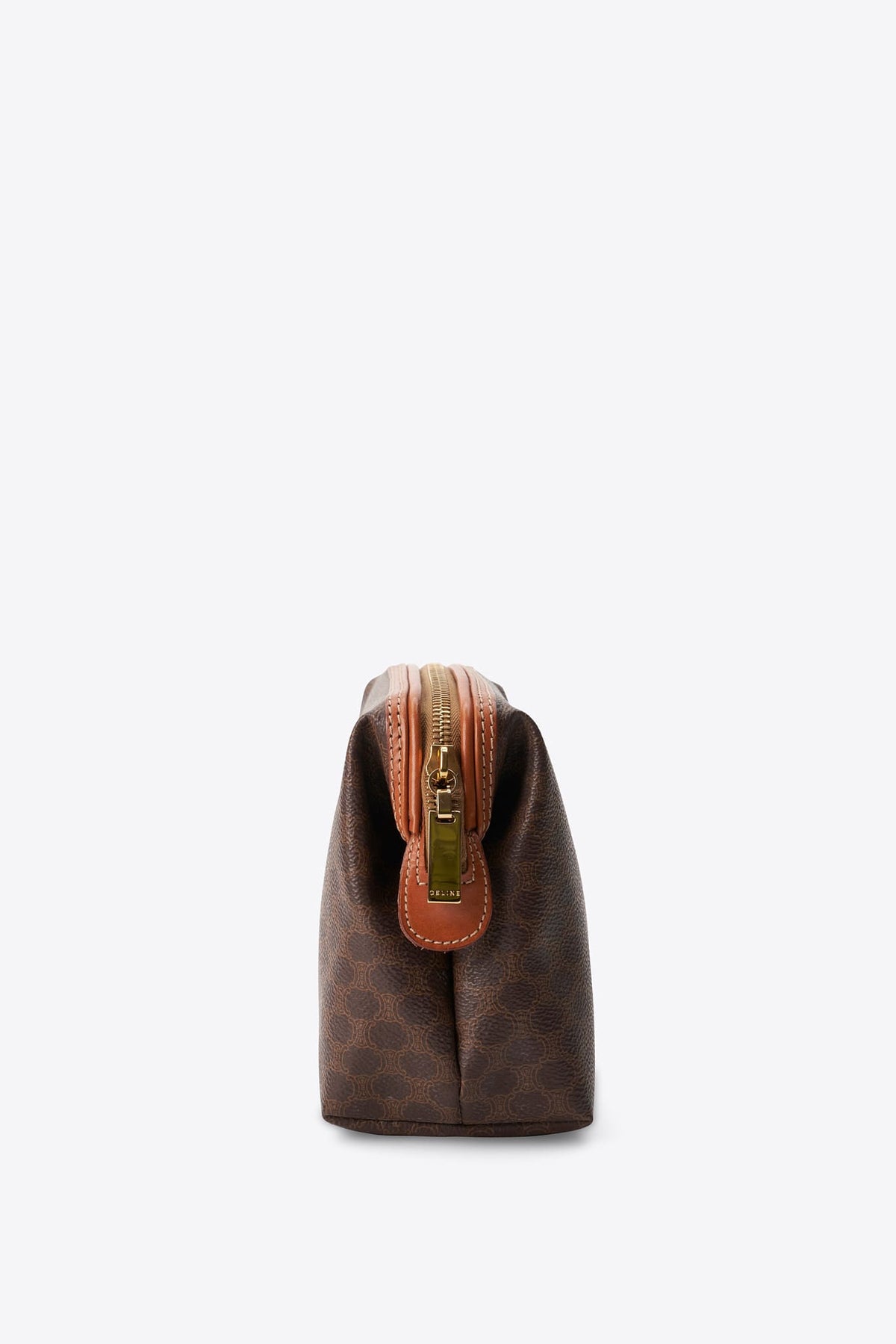 Vintage Celine Brown Macadam Canvas Clutch Bag