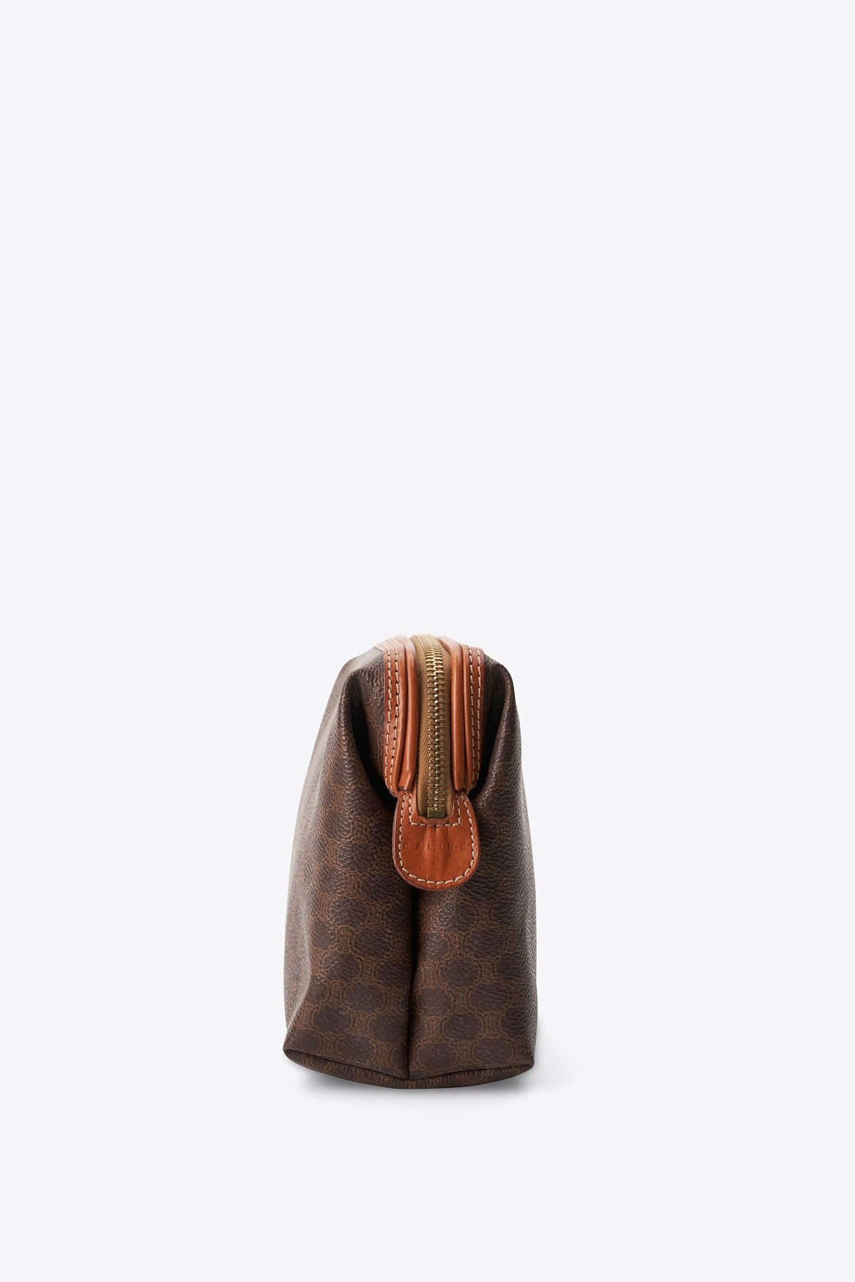 Vintage Celine Brown Macadam Canvas Clutch Bag