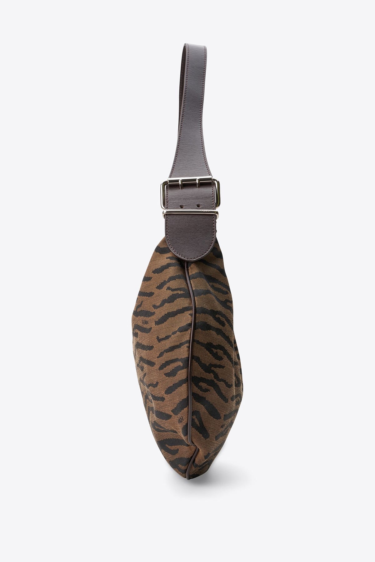 Vintage Fendi Tiger Print Jacquard Hobo Shoulder Bag