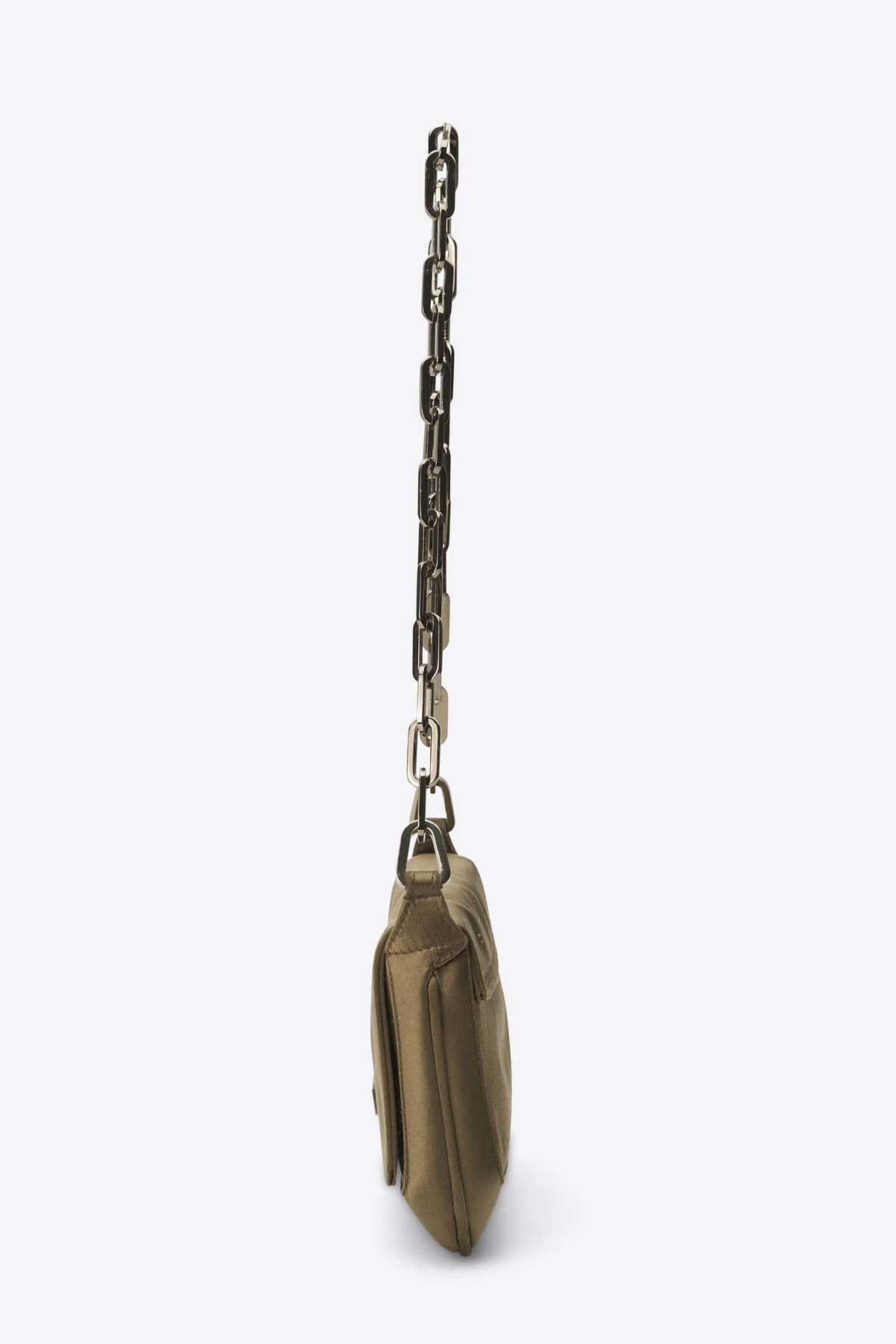 Vintage Gucci Olive Satin Chain Shoulder Bag