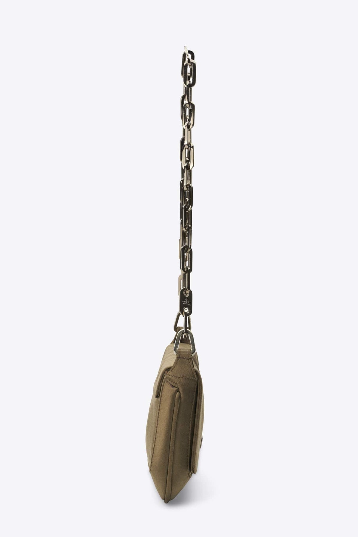 Vintage Gucci Olive Satin Chain Shoulder Bag