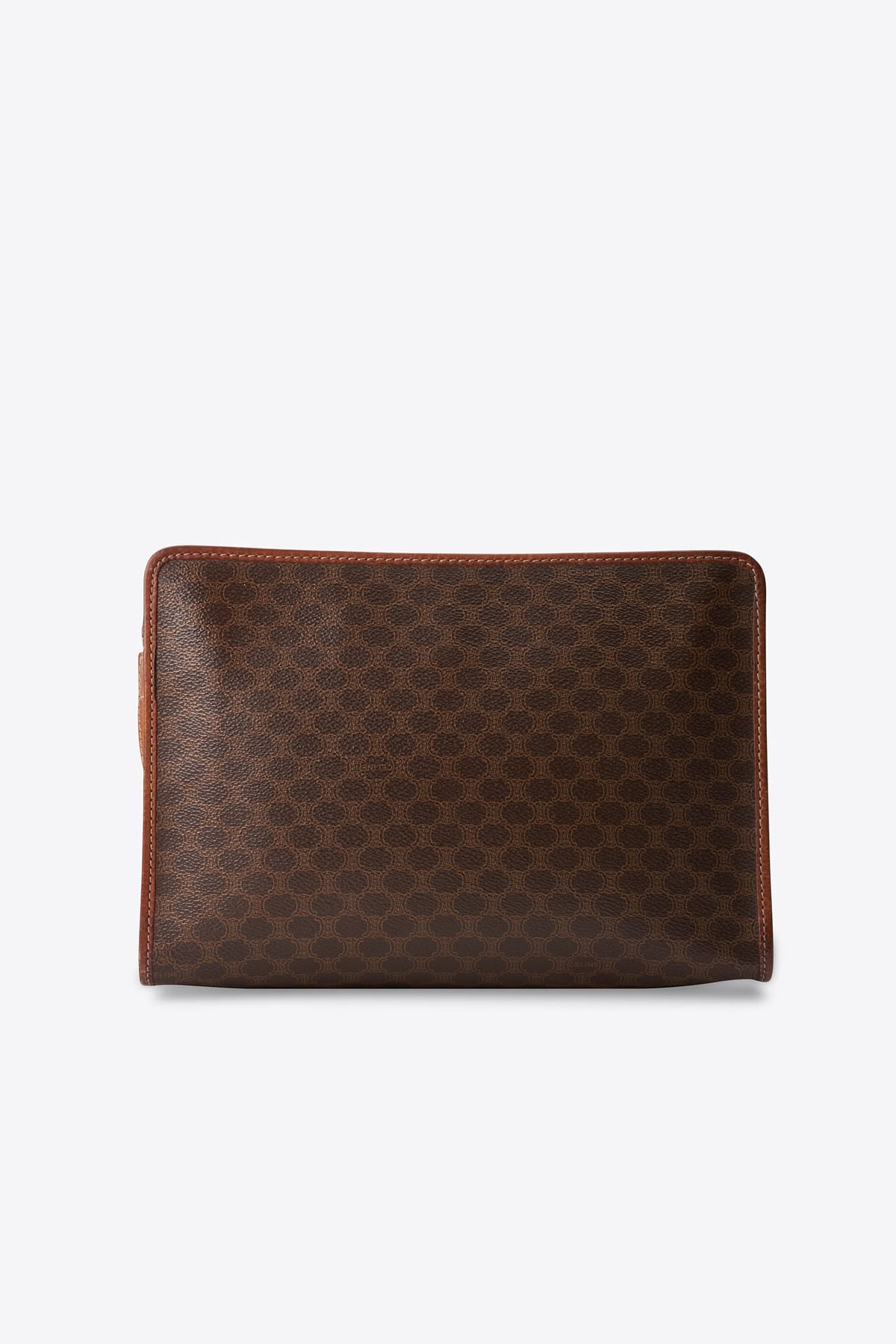 Vintage Celine Brown Macadam Canvas Clutch Bag