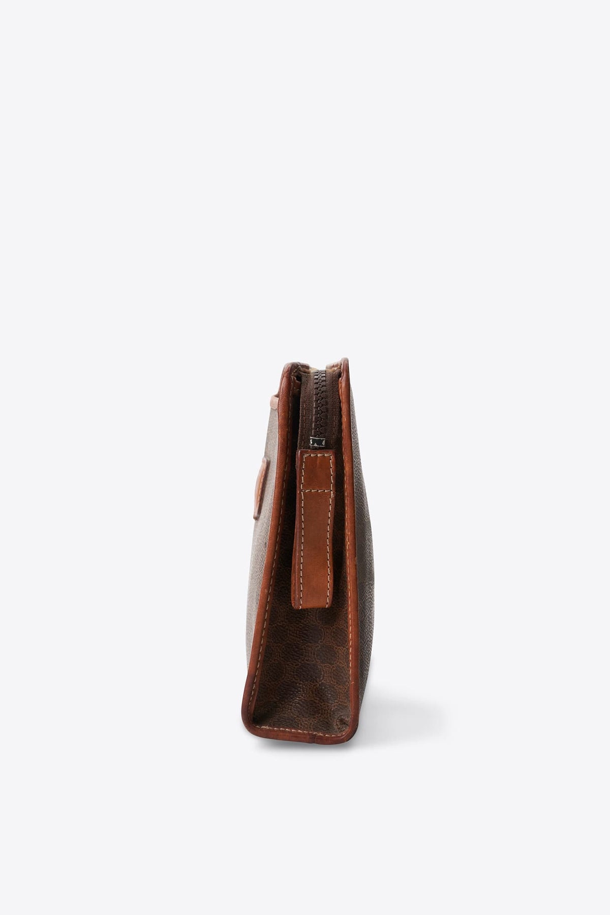 Vintage Celine Brown Macadam Canvas Clutch Bag