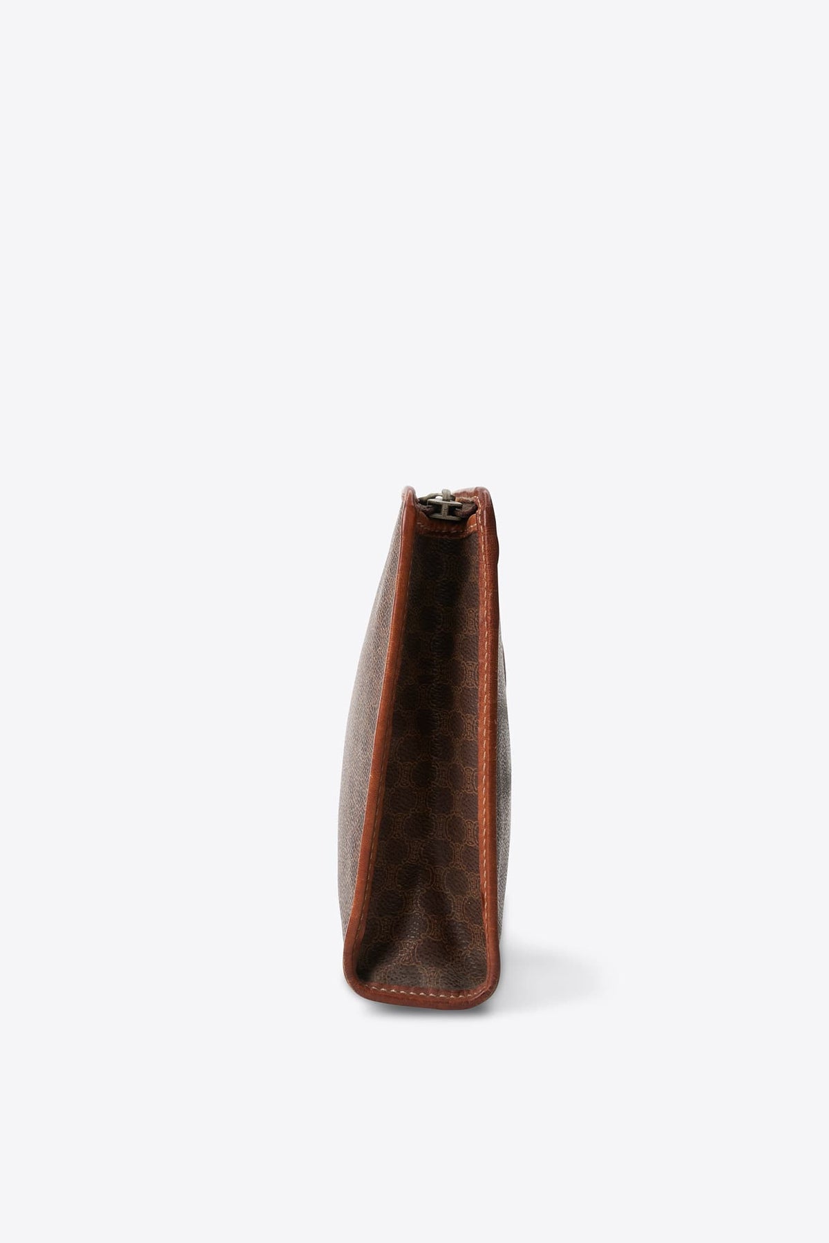 Vintage Celine Brown Macadam Canvas Clutch Bag