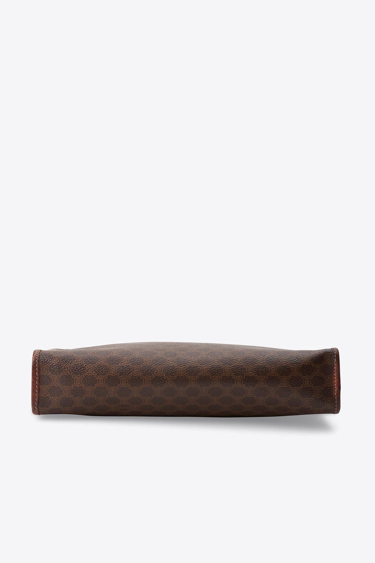 Vintage Celine Brown Macadam Canvas Clutch Bag
