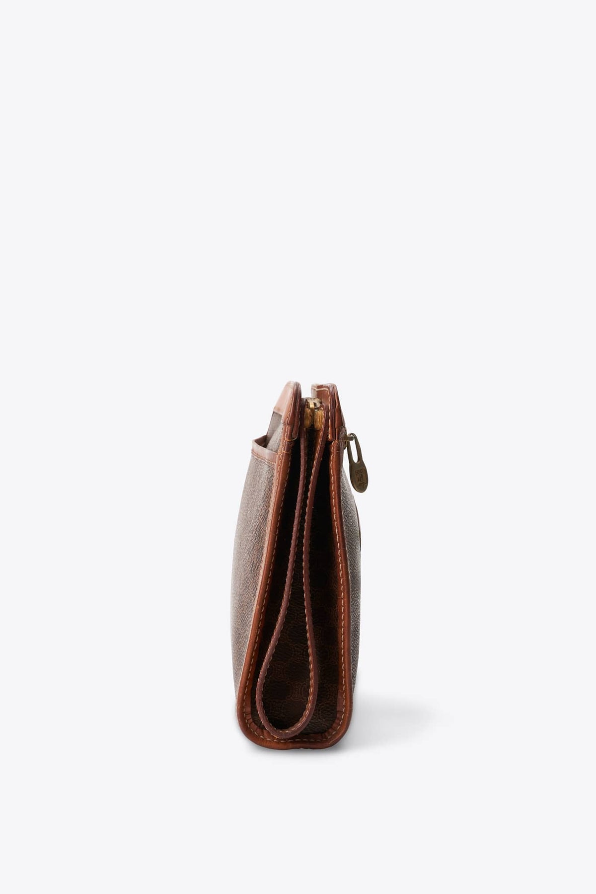 Vintage Celine Brown Macadam Canvas Clutch Bag