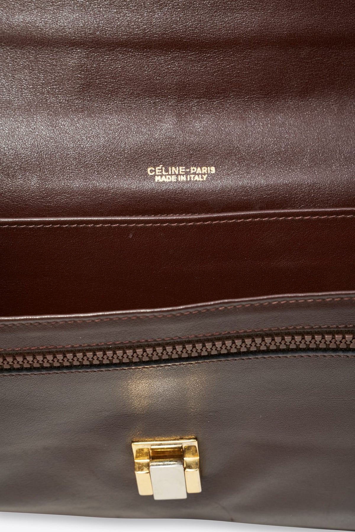 Vintage Celine Burgundy Leather Clutch Bag