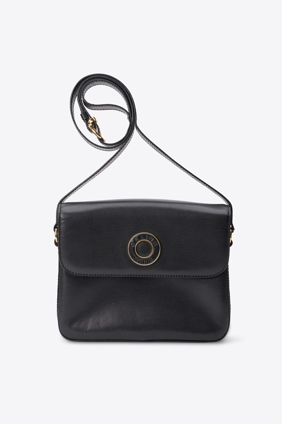 Vintage Celine Black Circular Logo Crossbody Bag