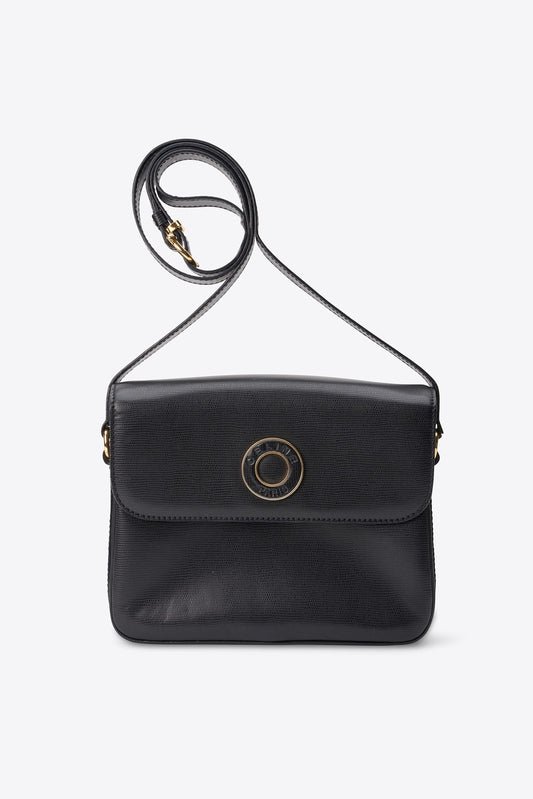 Vintage Celine Black Circular Logo Crossbody Bag