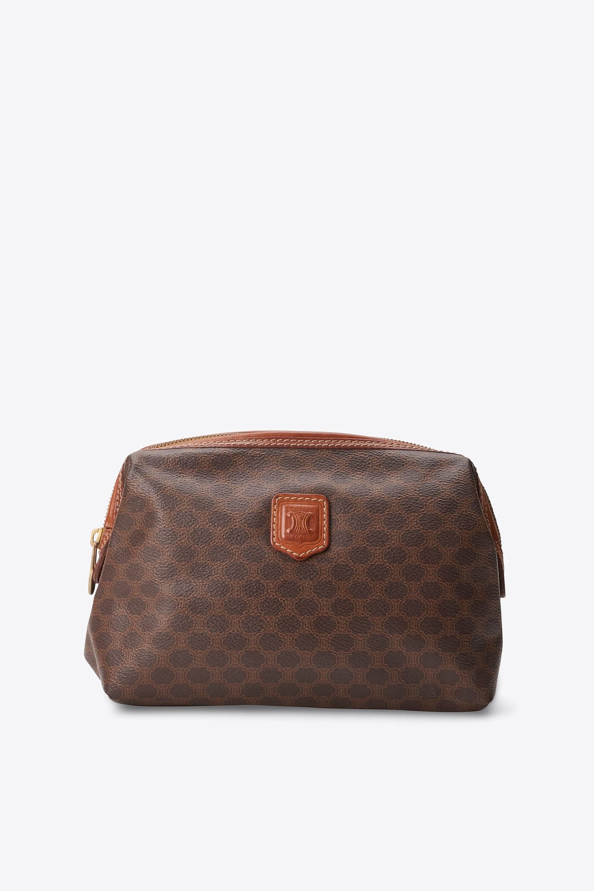 Vintage Celine Brown Macadam Canvas Clutch Bag