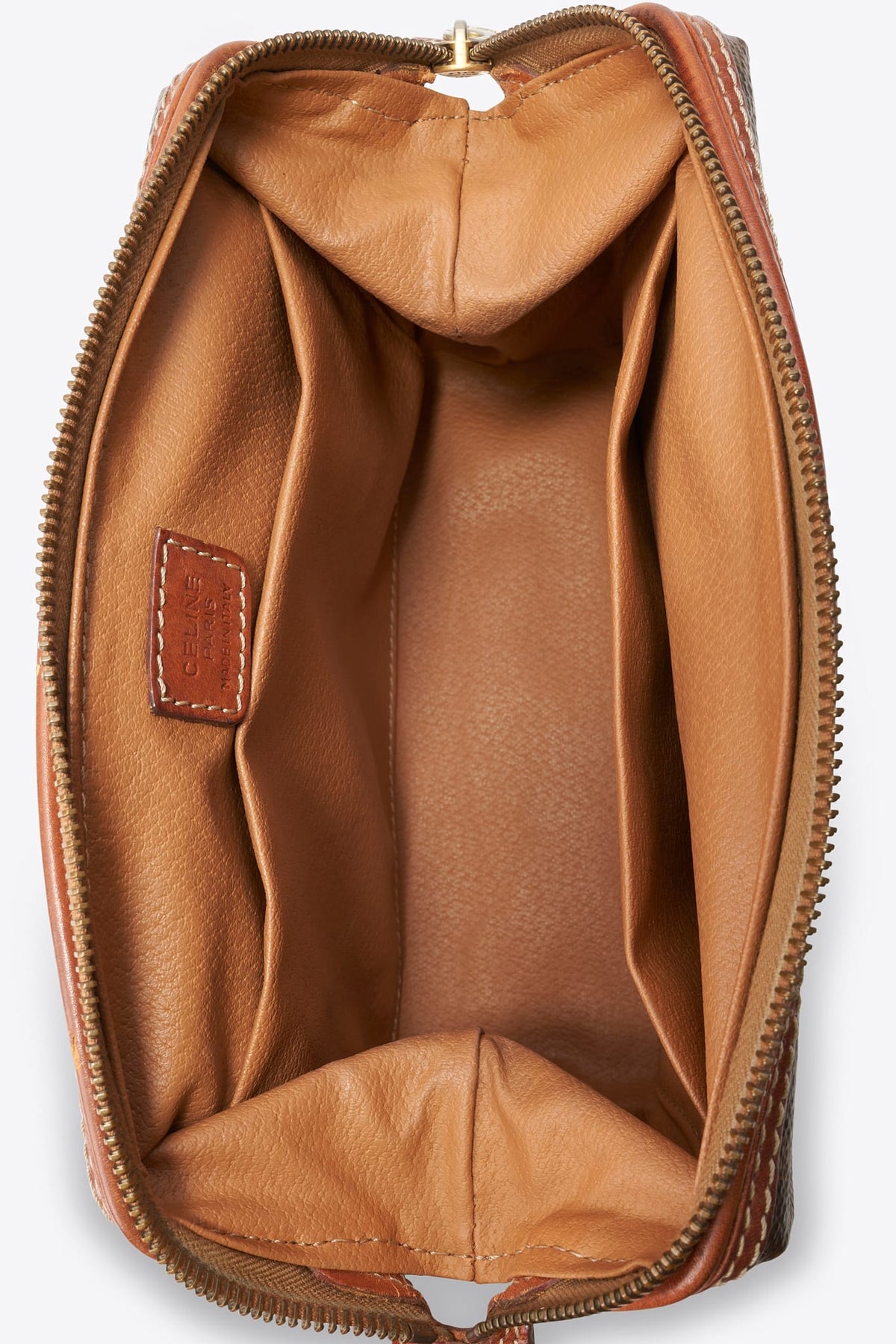 Vintage Celine Brown Macadam Canvas Clutch Bag