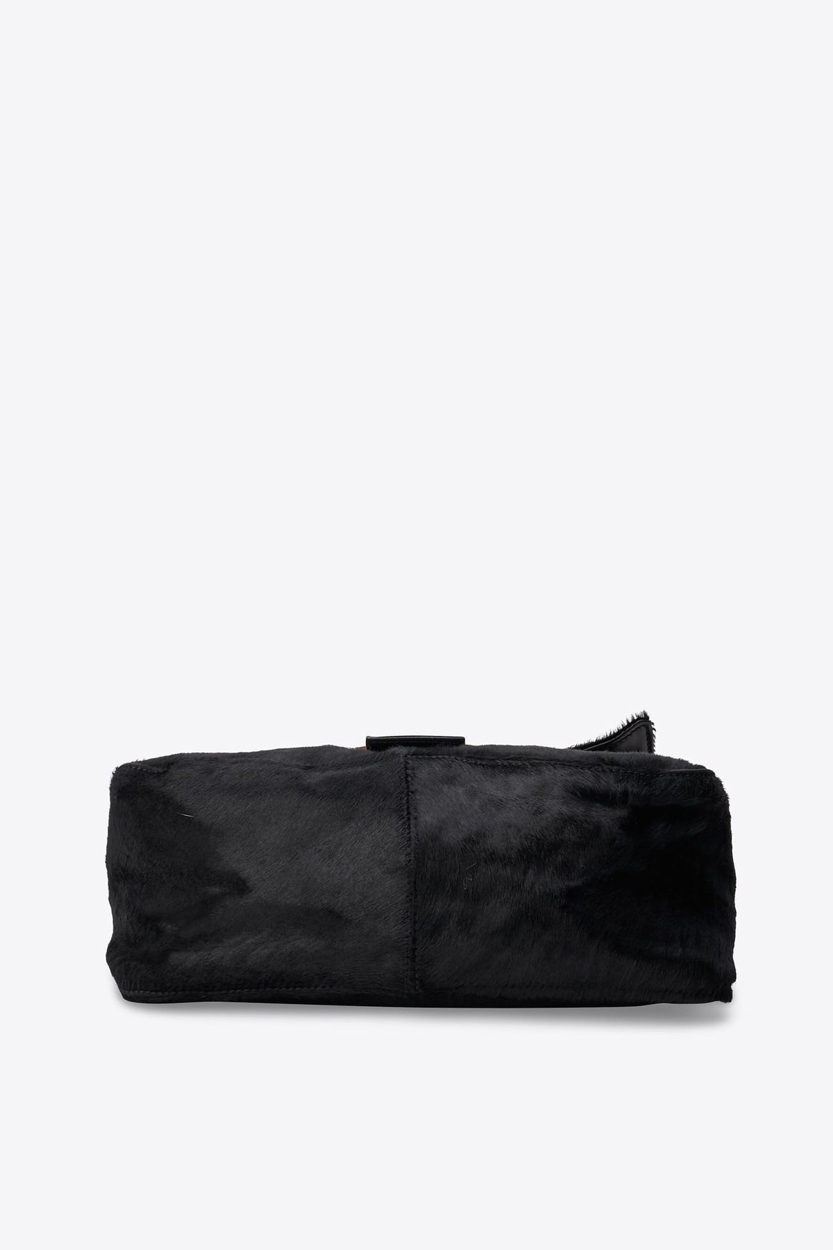 Vintage Fendi Black Calf Hair Mamma Baguette Bag