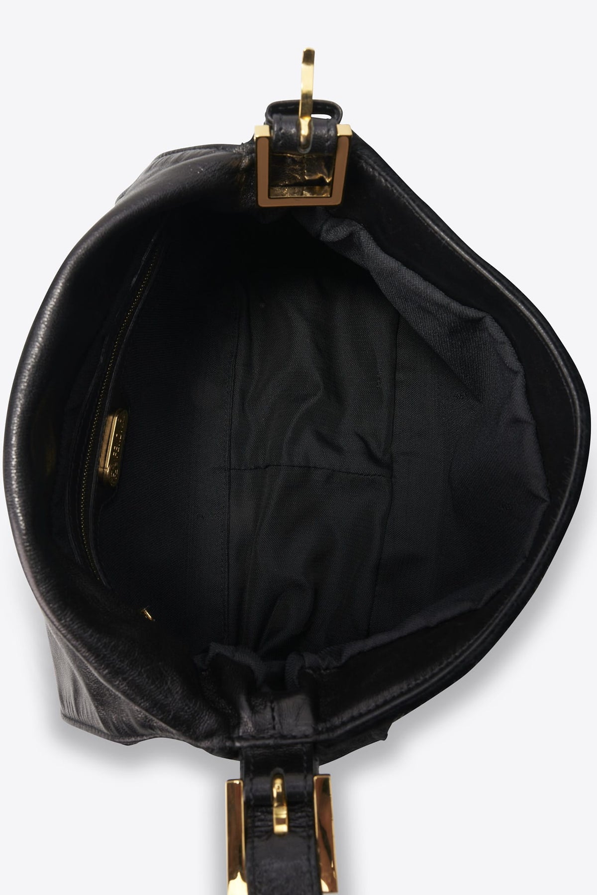 Vintage Fendi Black Calf Hair Mamma Baguette Bag