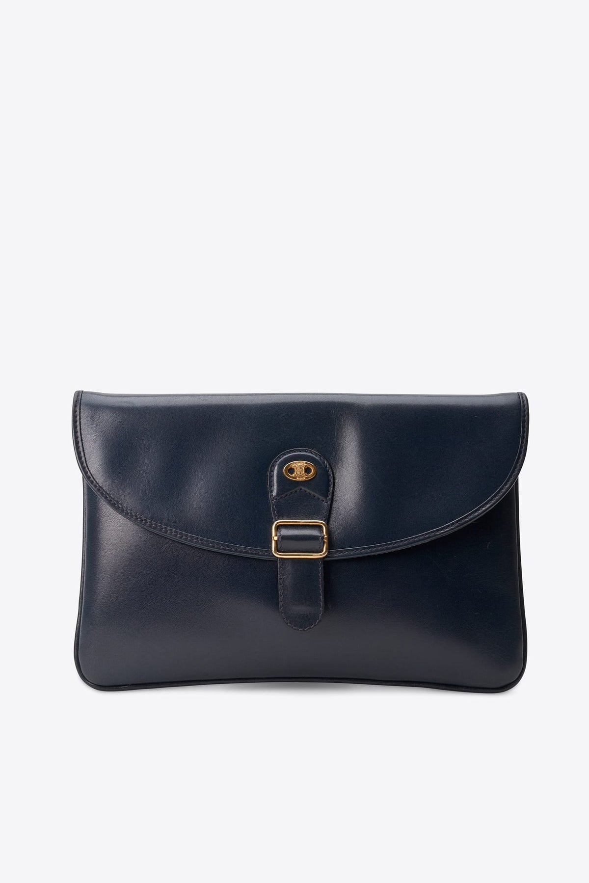 Vintage Celine Navy Leather Clutch Bag
