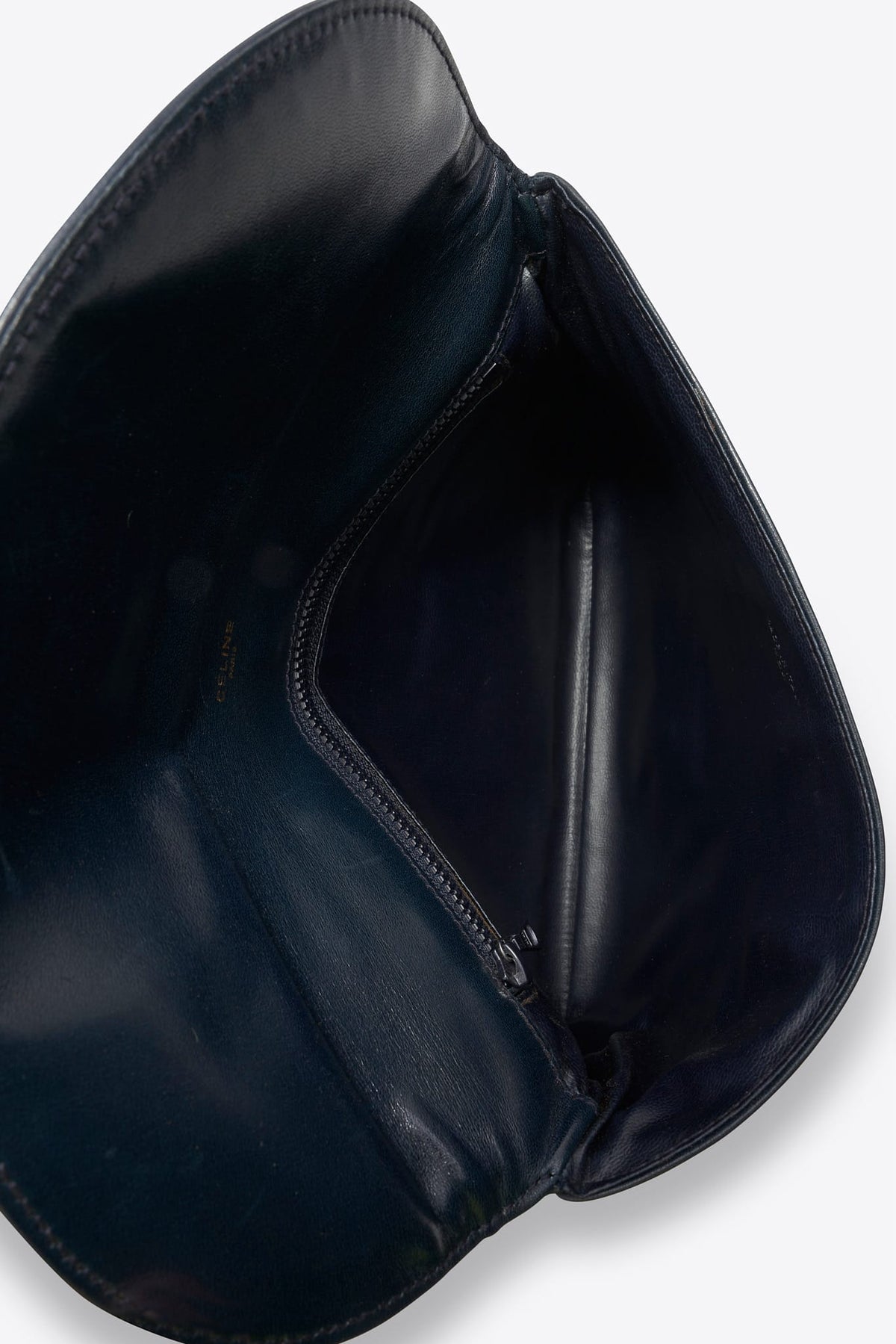 Vintage Celine Navy Leather Clutch Bag