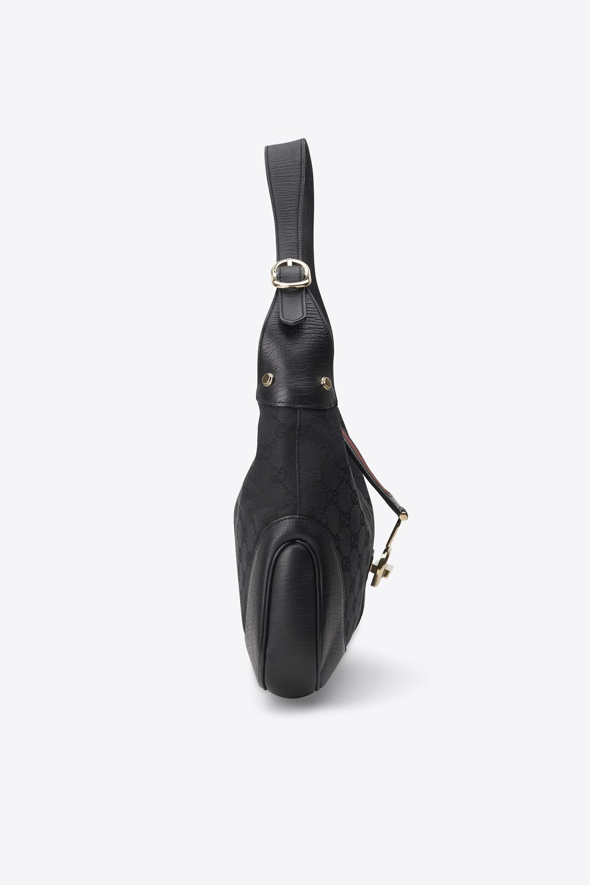 Vintage Gucci GG Black Canvas Shoulder Bag
