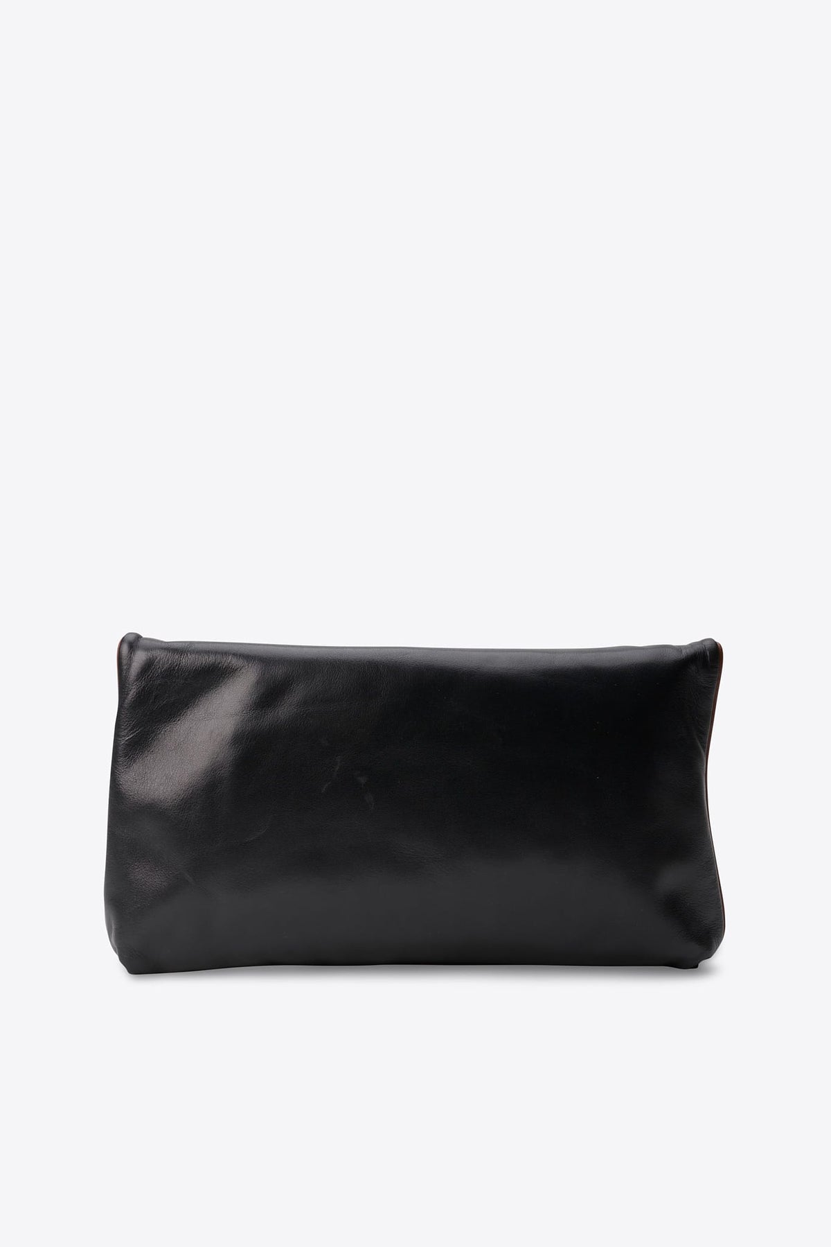 Vintage Celine Black Leather Triomphe Logo Clutch Bag