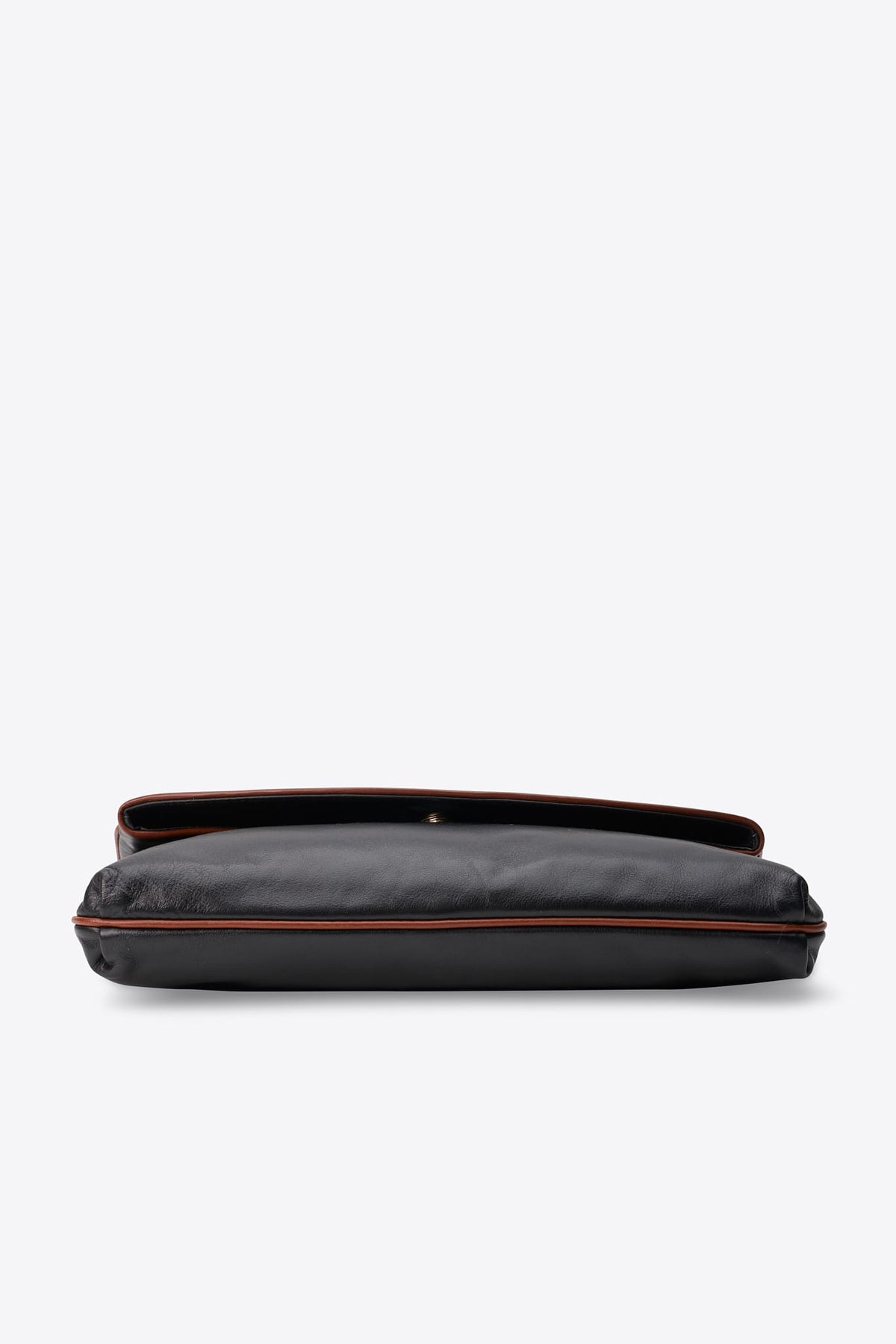 Vintage Celine Black Leather Triomphe Logo Clutch Bag