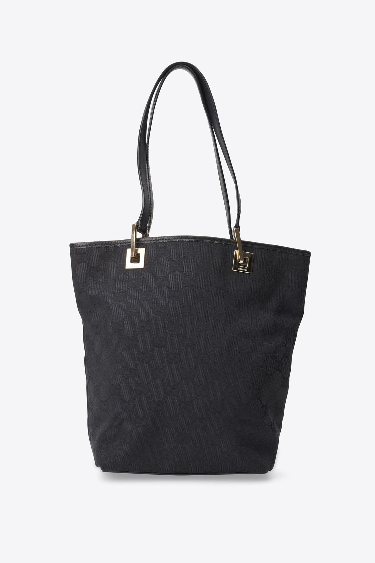 Vintage Gucci Monogram Tote Bag in Black GG Canvas