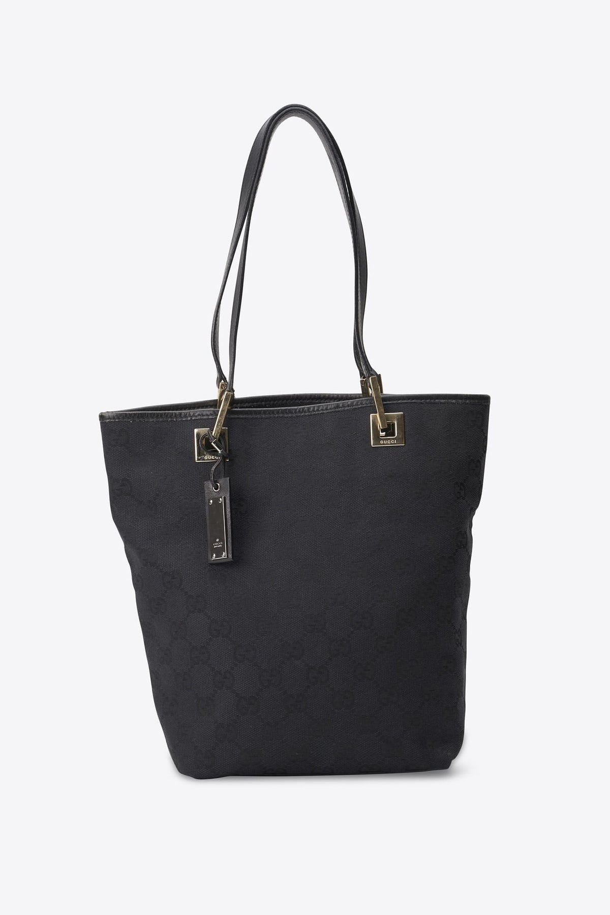 Vintage Gucci Monogram Tote Bag in Black GG Canvas