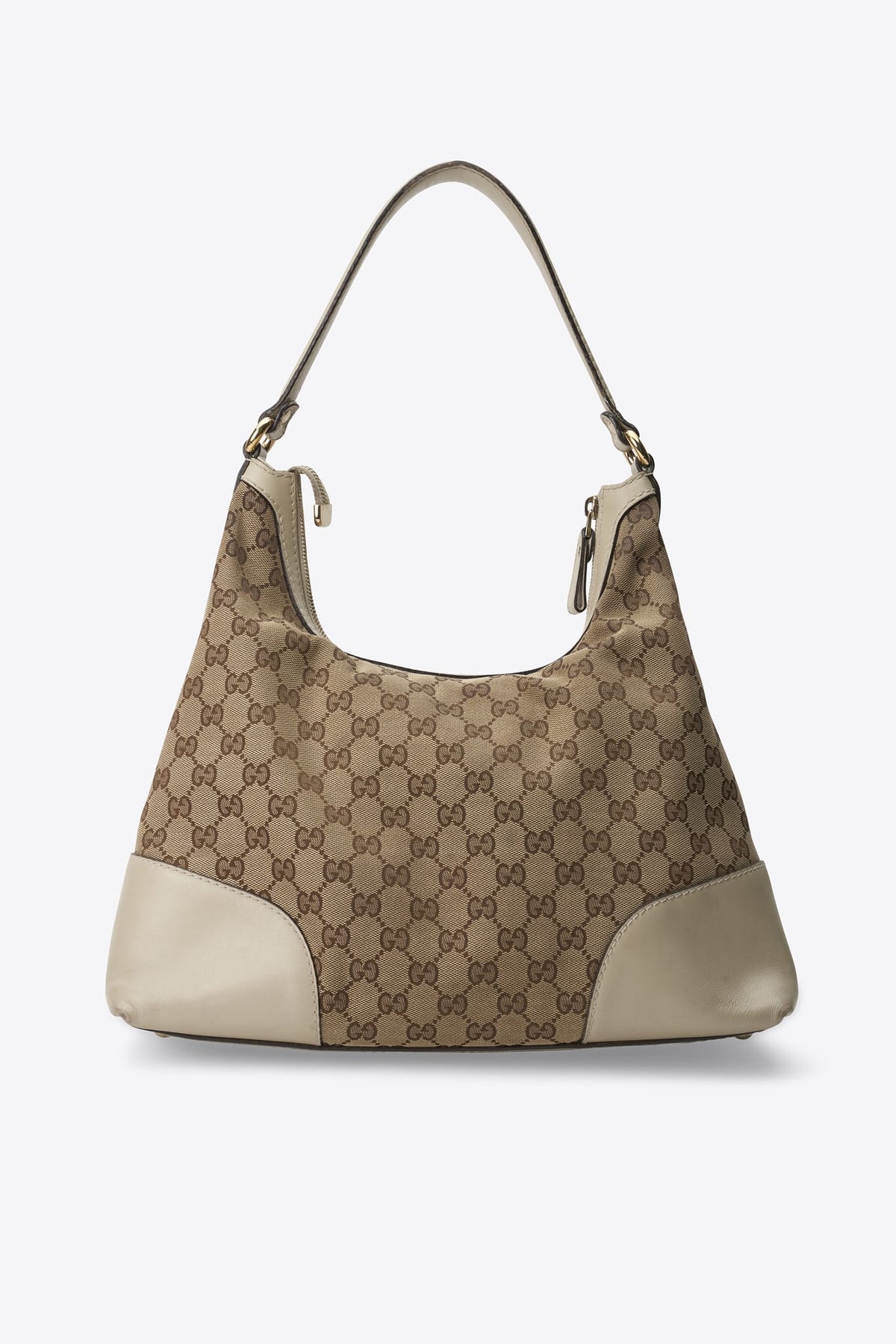 Vintage Gucci GG Cream Canvas Hobo Shoulder Bag