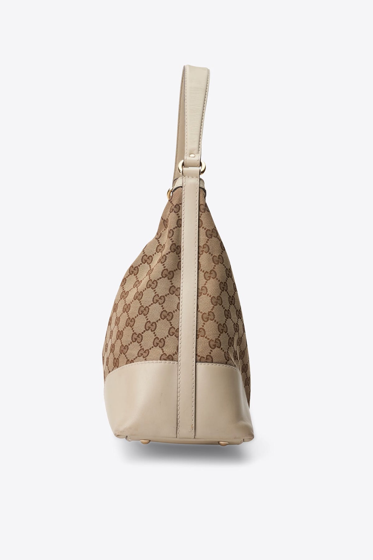 Vintage Gucci GG Cream Canvas Hobo Shoulder Bag