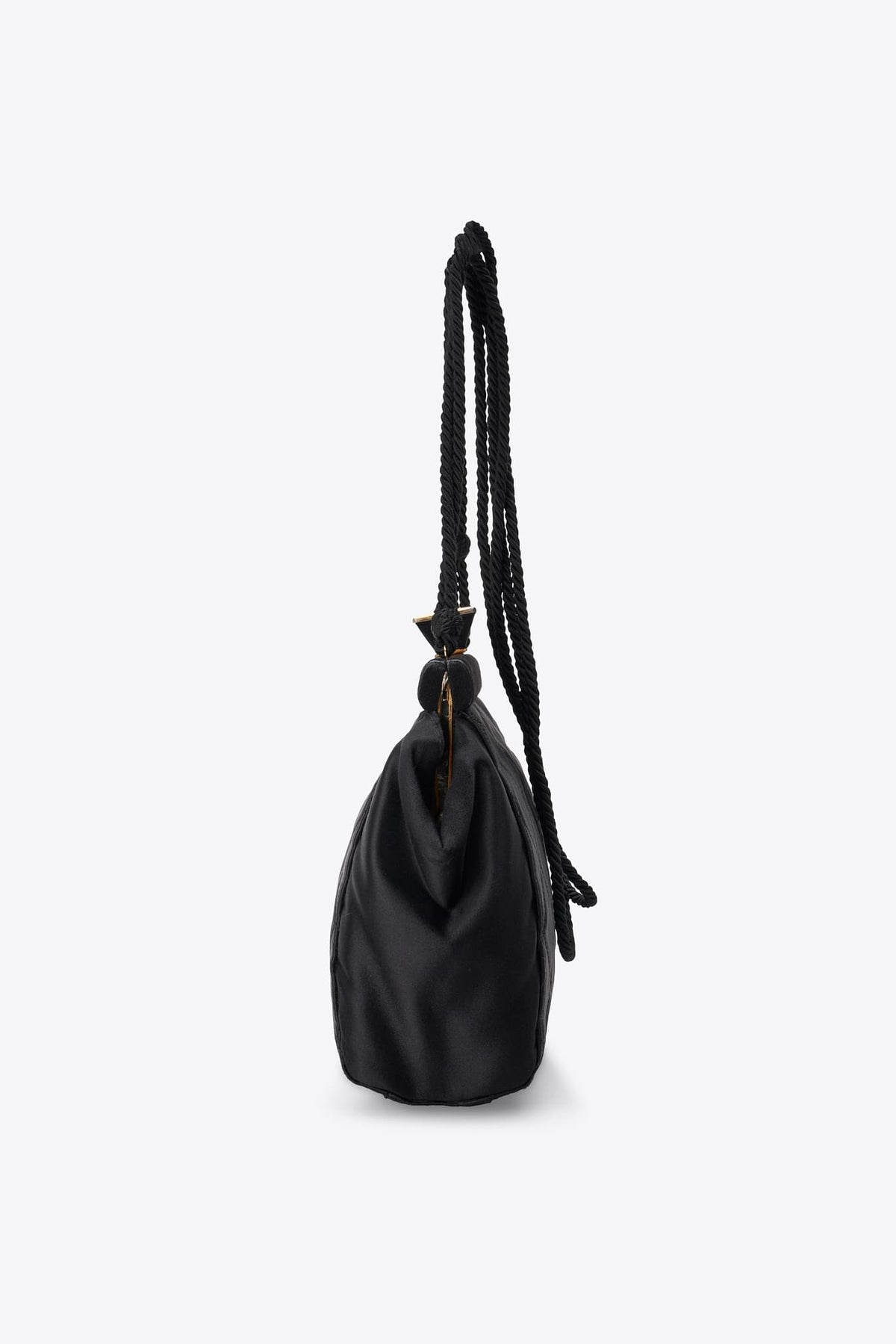 Vintage Prada Black Quilted Satin Frame Bag